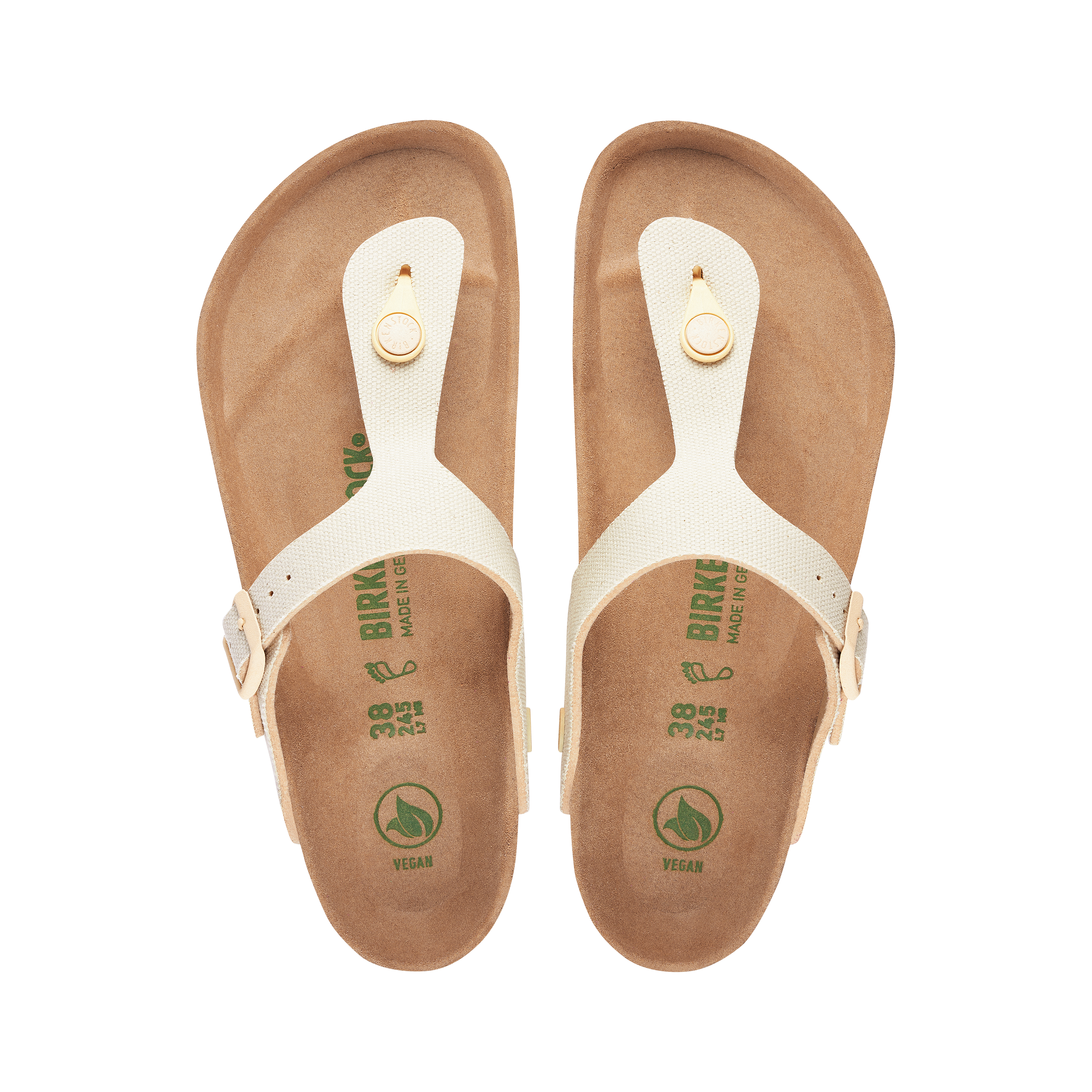 Birkenstock Gizeh Vegan Canvas Eggshell Textile top view