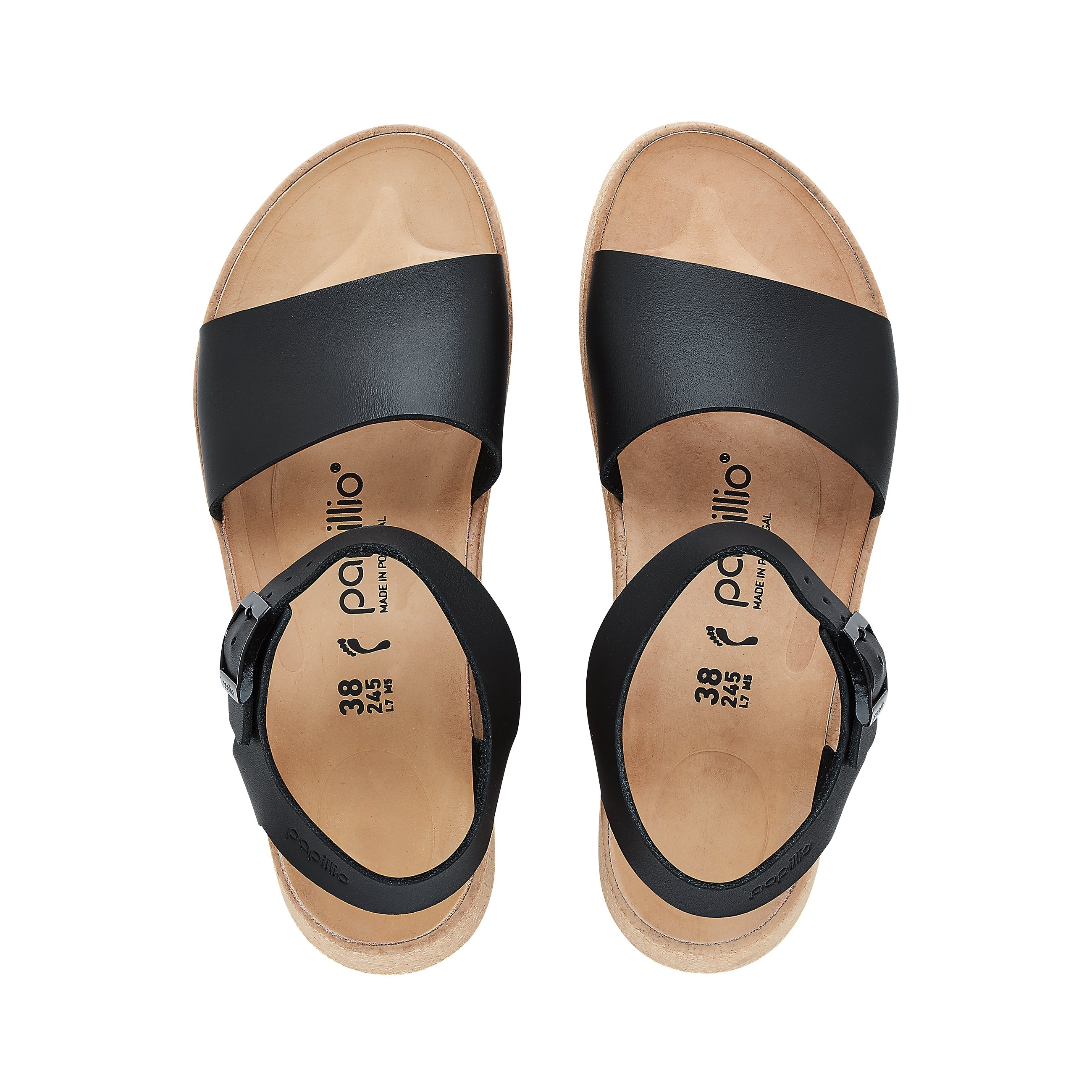 Birkenstock Glenda Black Smooth Leather top view