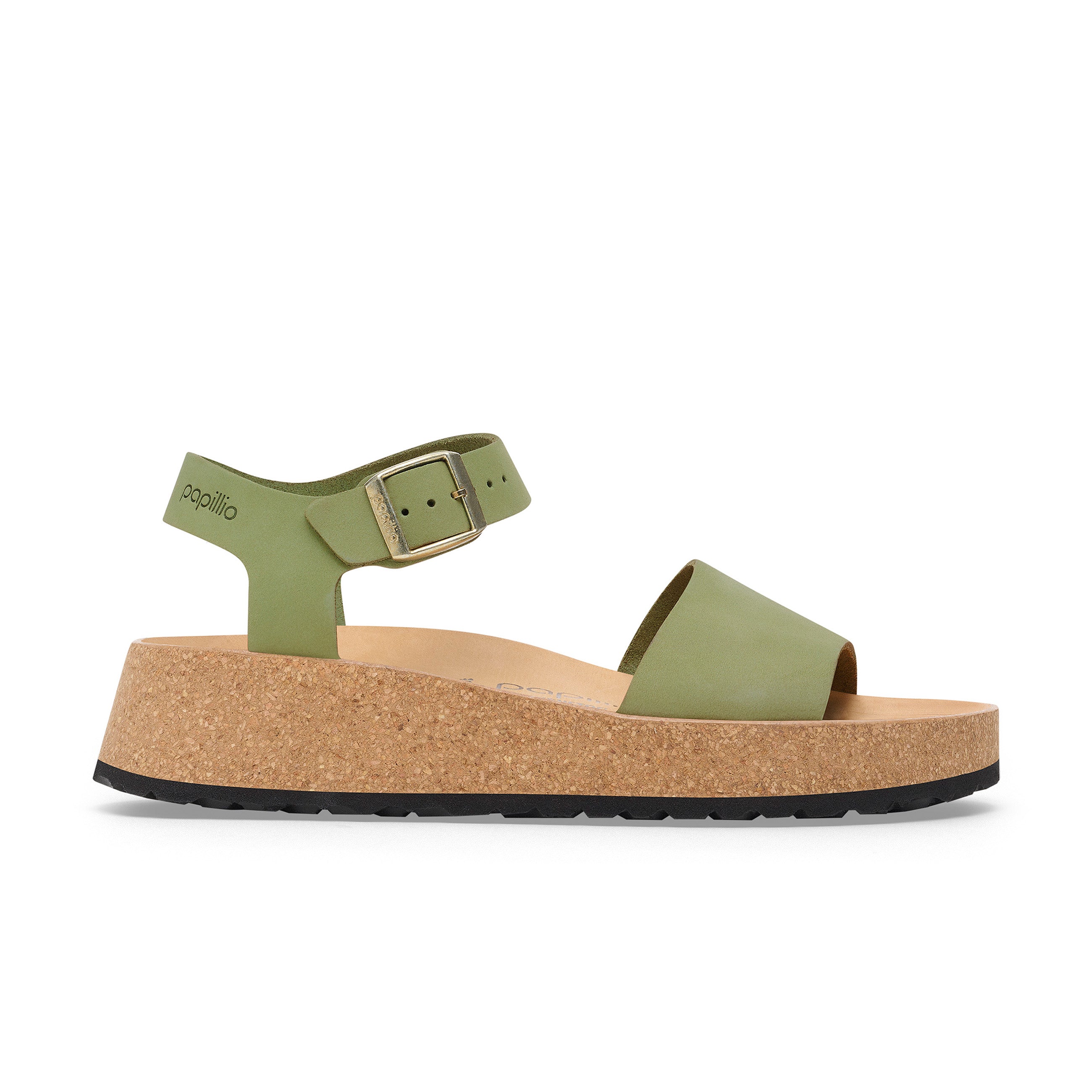 Birkenstock Glenda Green Tea Nubuck Leather side view