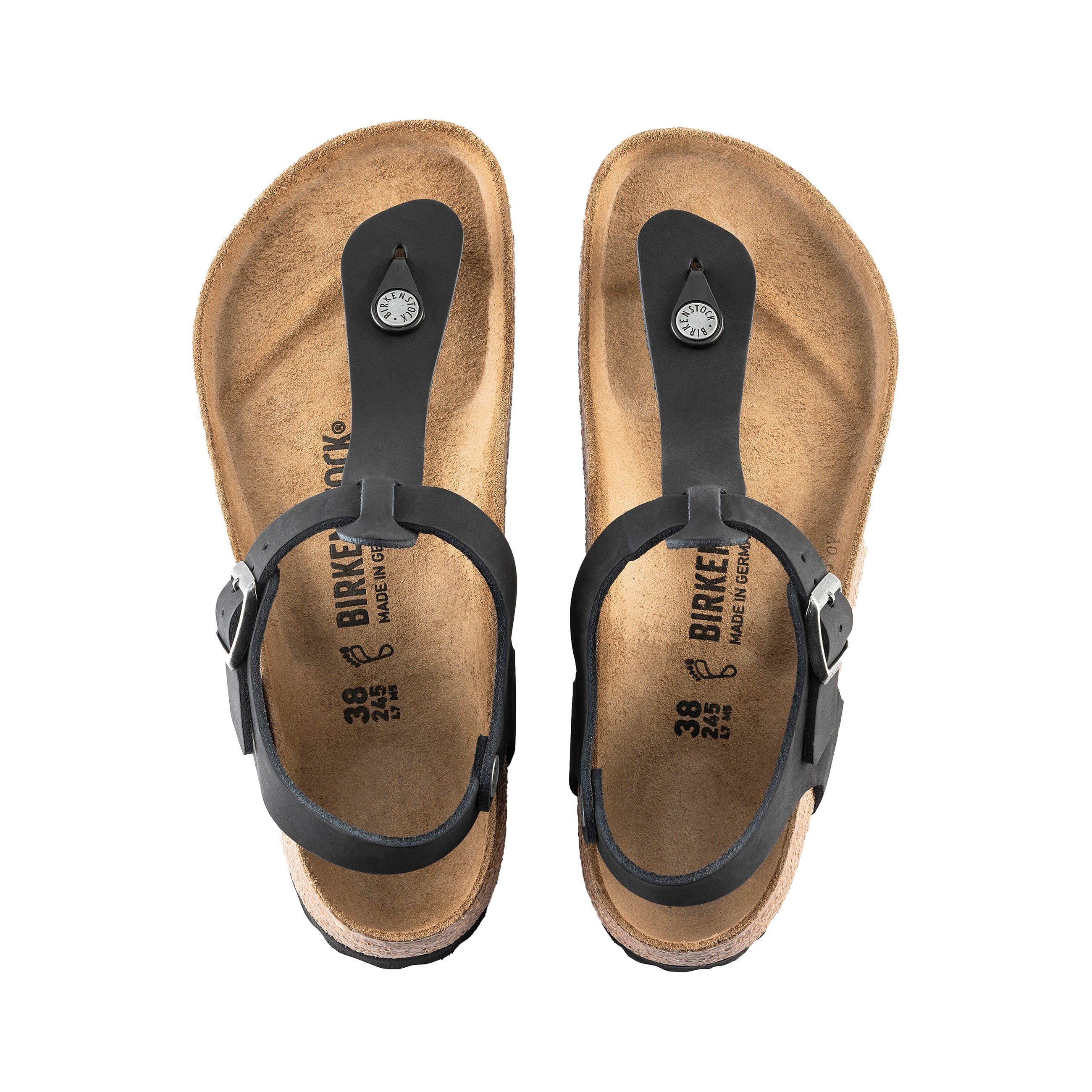 Birkenstock Kairo Black Oiled Leather top view