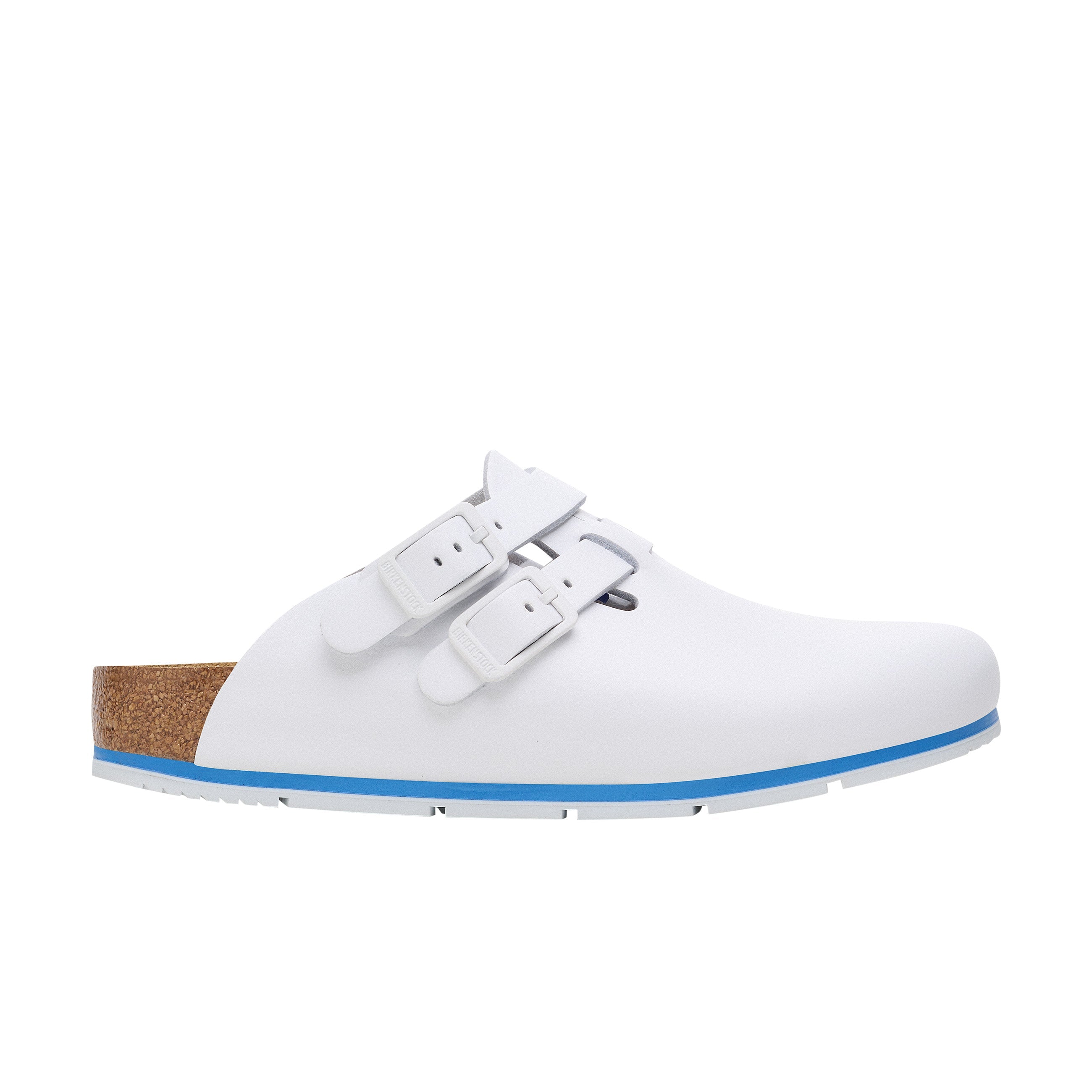 Birkenstock Kay Pro PU Coated Natural Leather White Professional side view