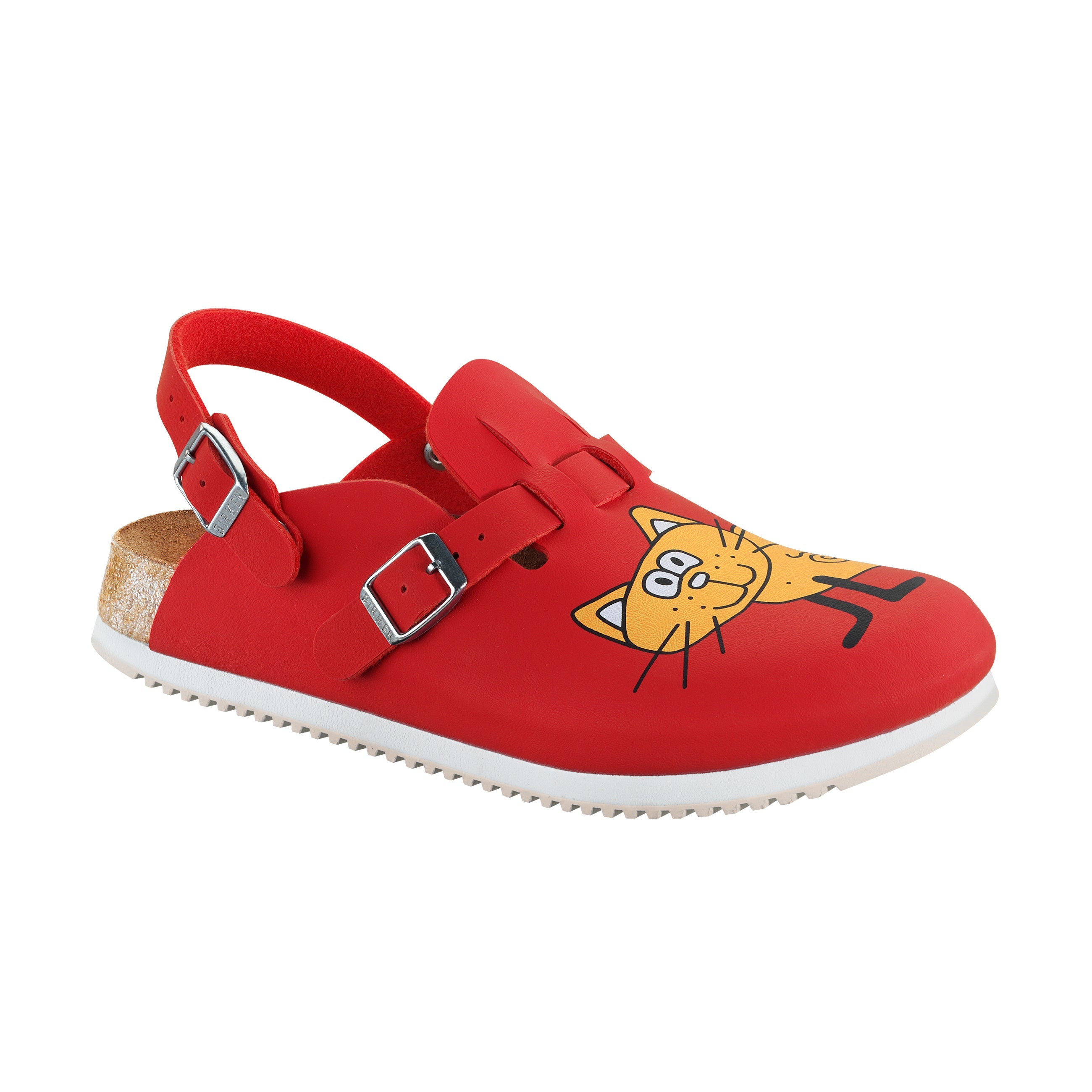 Birkenstock Kay Supergrip Red Cat Birko-Flor backstrap view