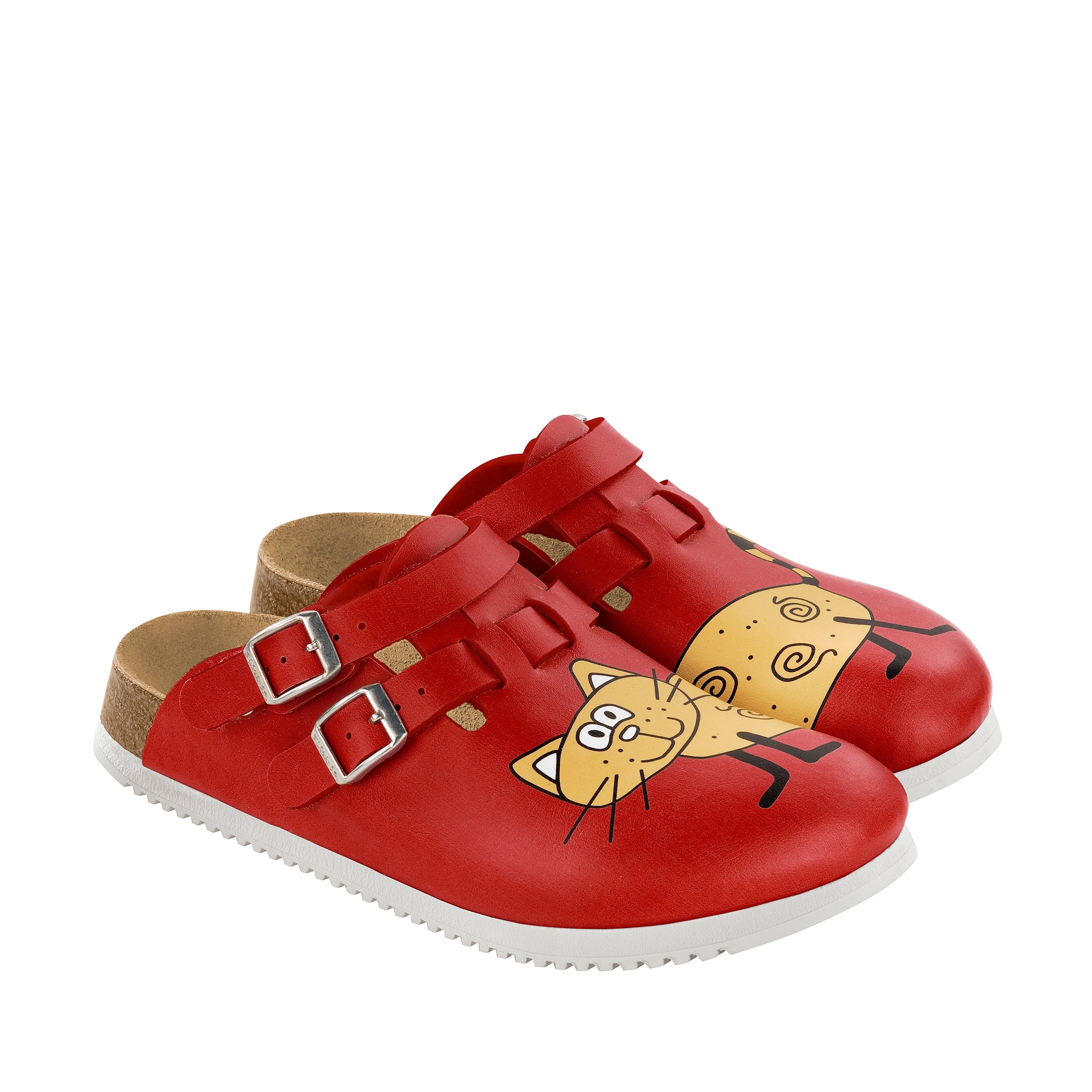 Birkenstock Kay Supergrip Red Cat Birko-Flor pair view