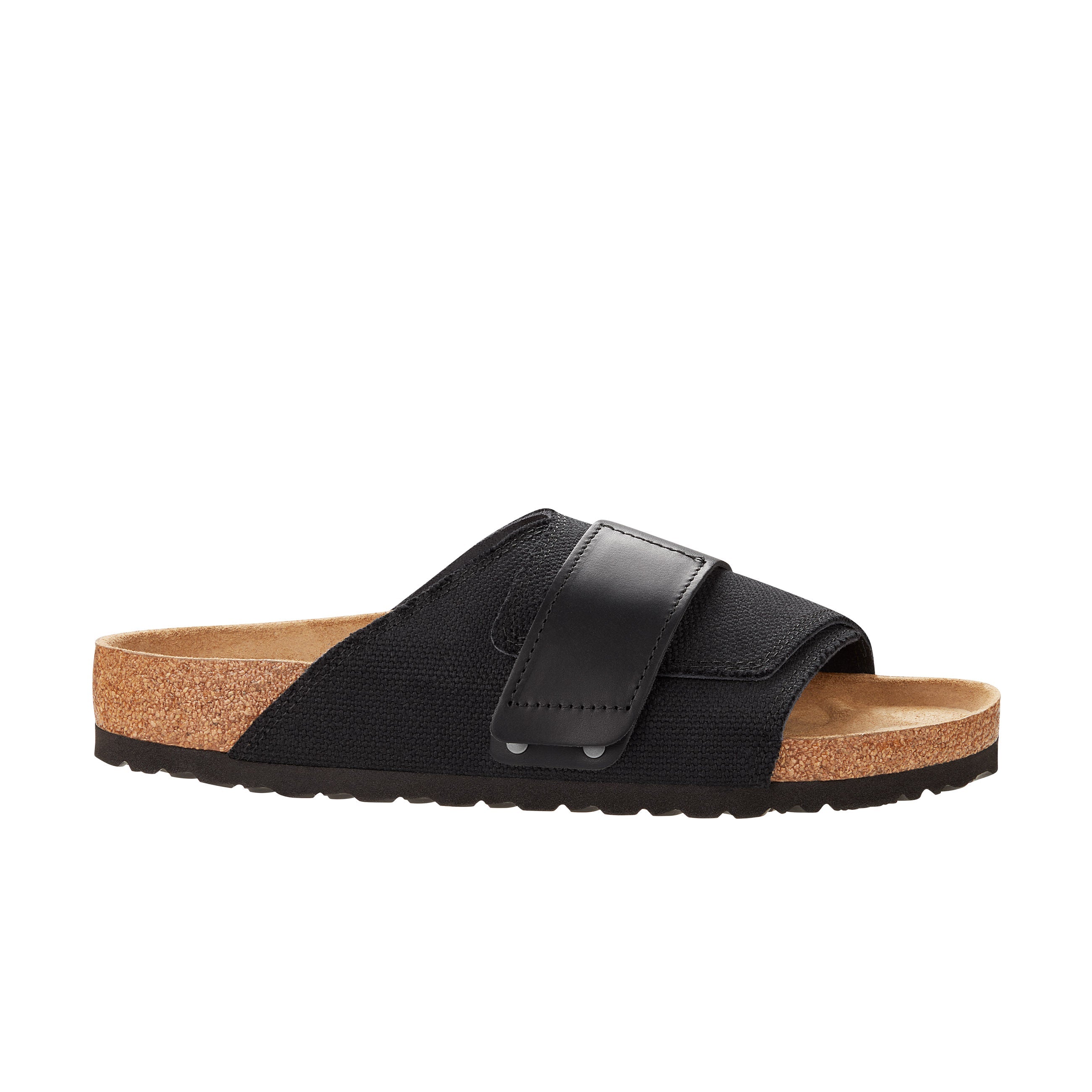 Birkenstock Kyoto Black Canvas/Nubuck Leather side view