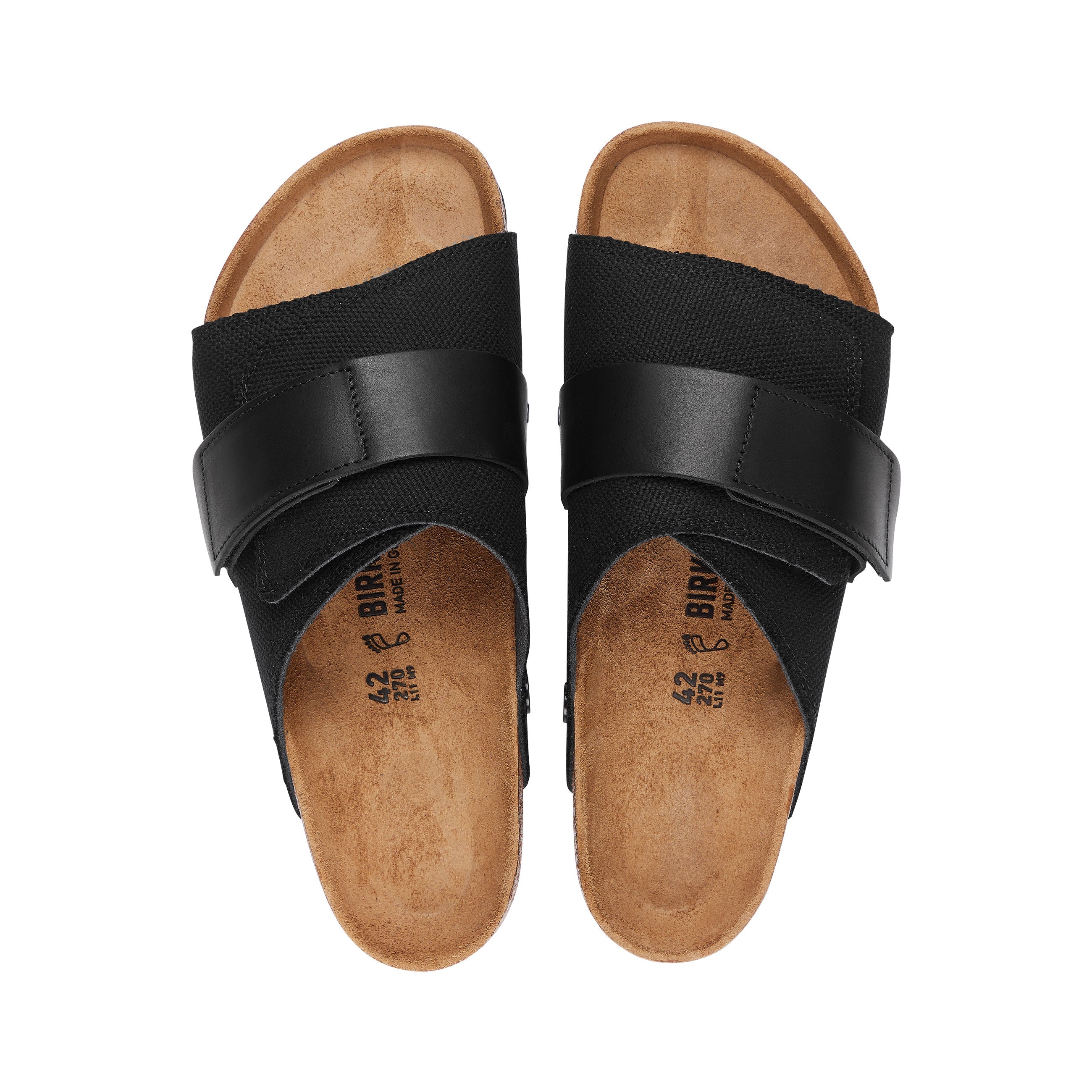 Birkenstock Kyoto Black Canvas/Nubuck Leather top view