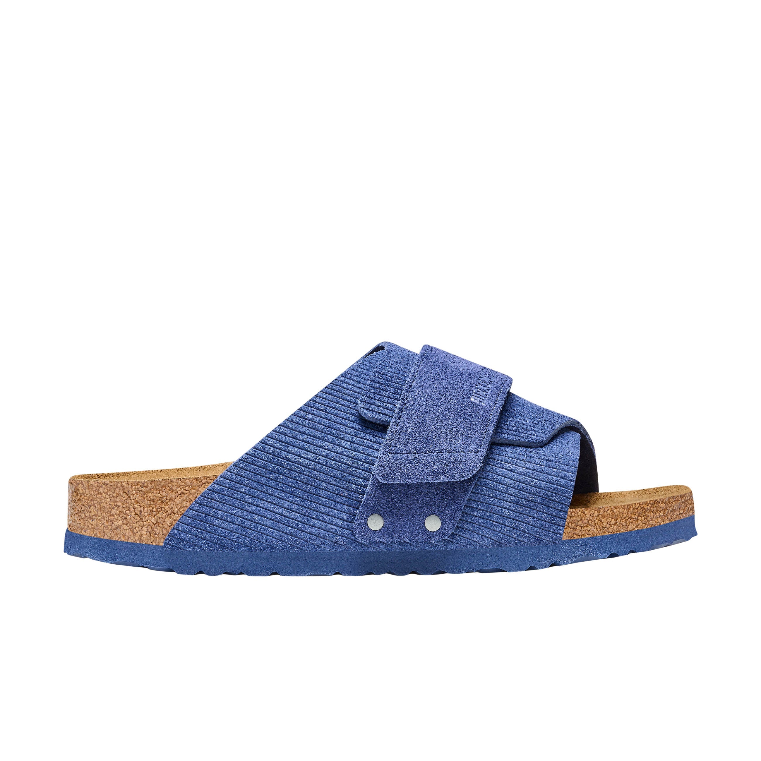 Birkenstock Kyoto Corduroy Indigo Embossed Suede Leather side view