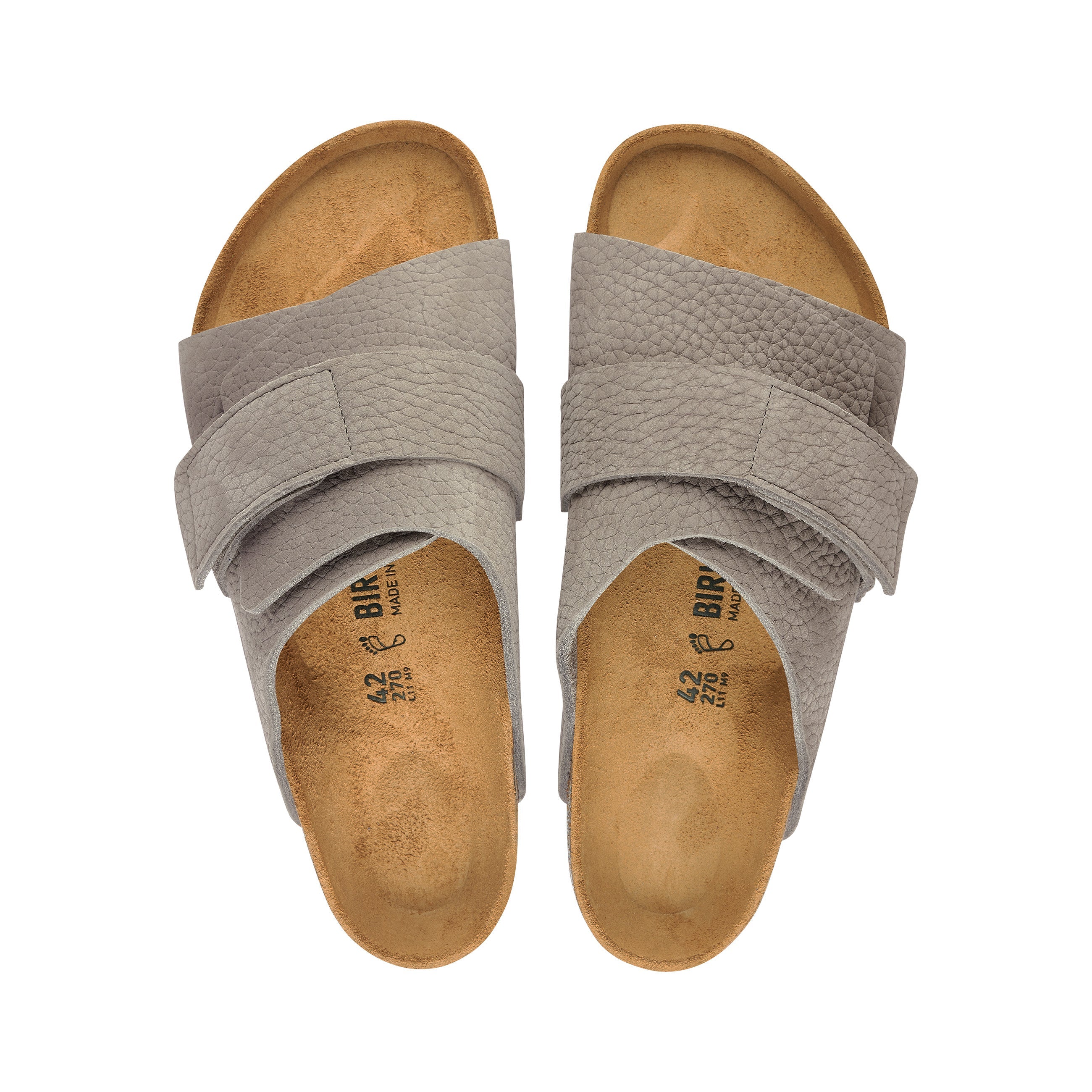 Birkenstock Kyoto Nubuck Leather Desert Buck Whale Grey top view