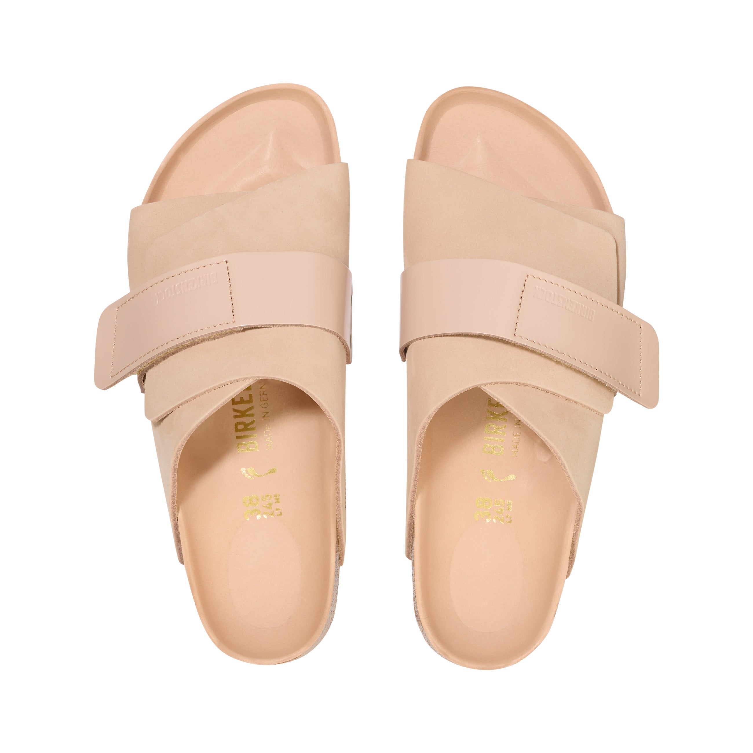 Birkenstock Kyoto High Shine New Beige Nubuck Leather top view