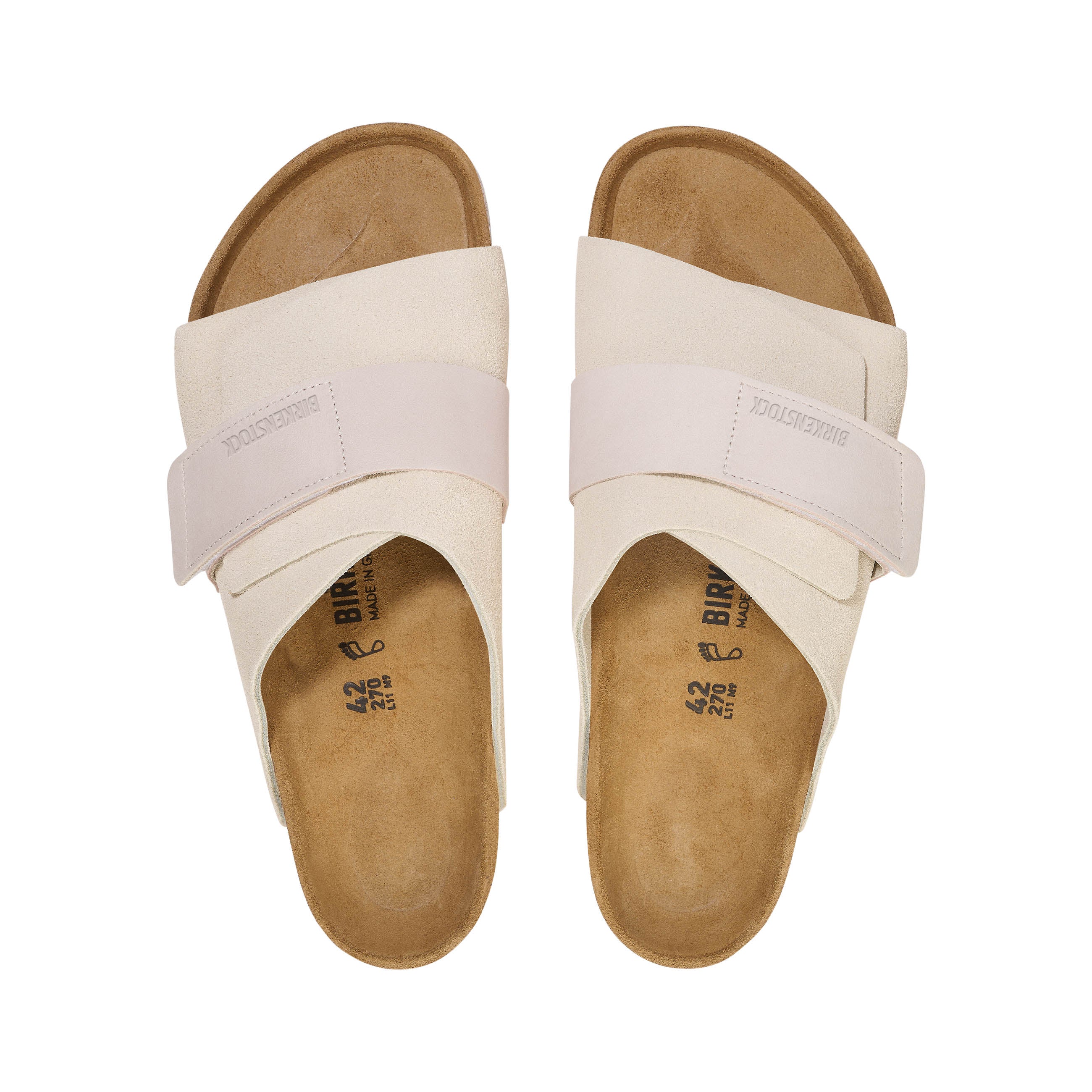 Birkenstock Kyoto Antique White Nubuck/Suede Leather top view