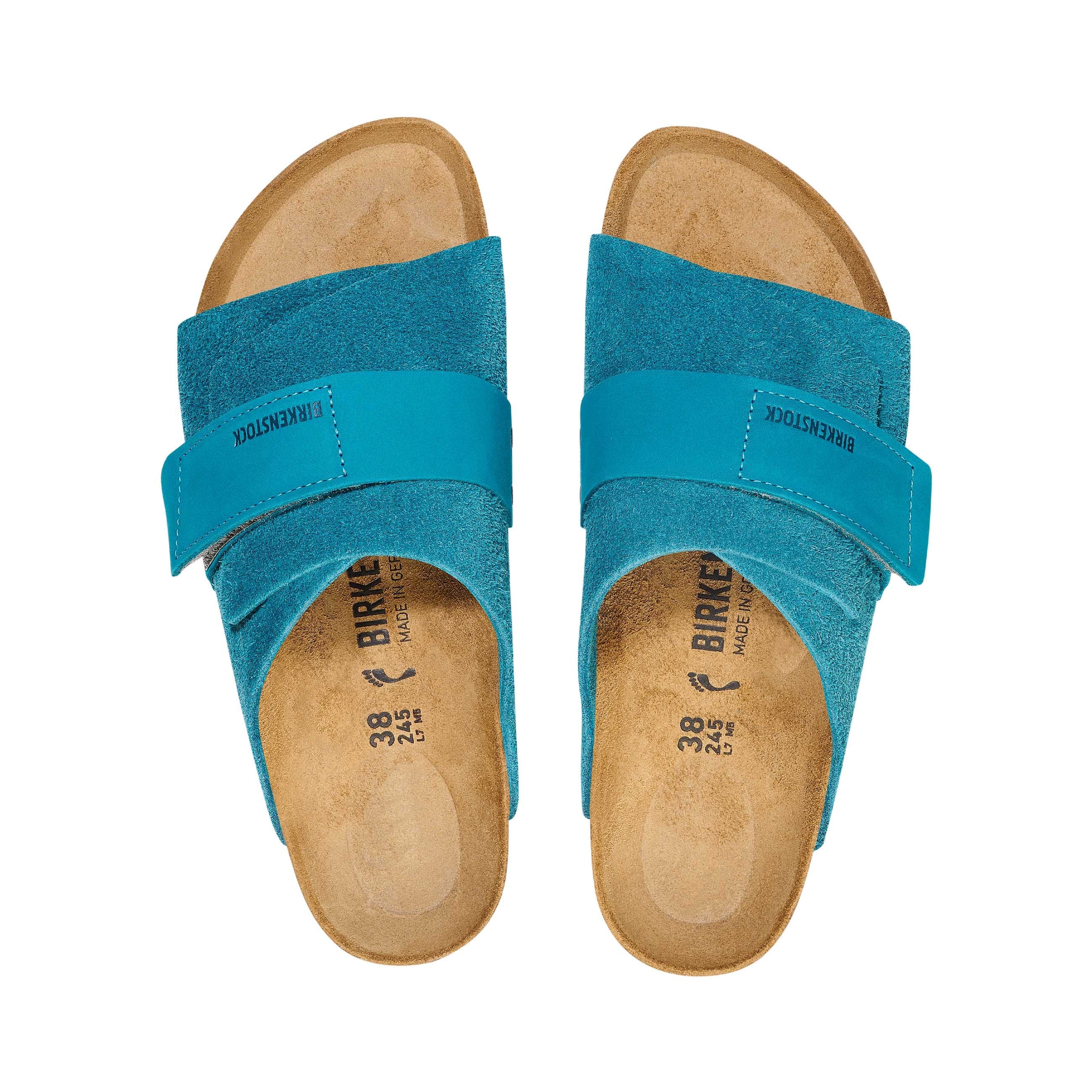 Birkenstock Kyoto Deep Turquoise Nubuck/Suede Leather top view