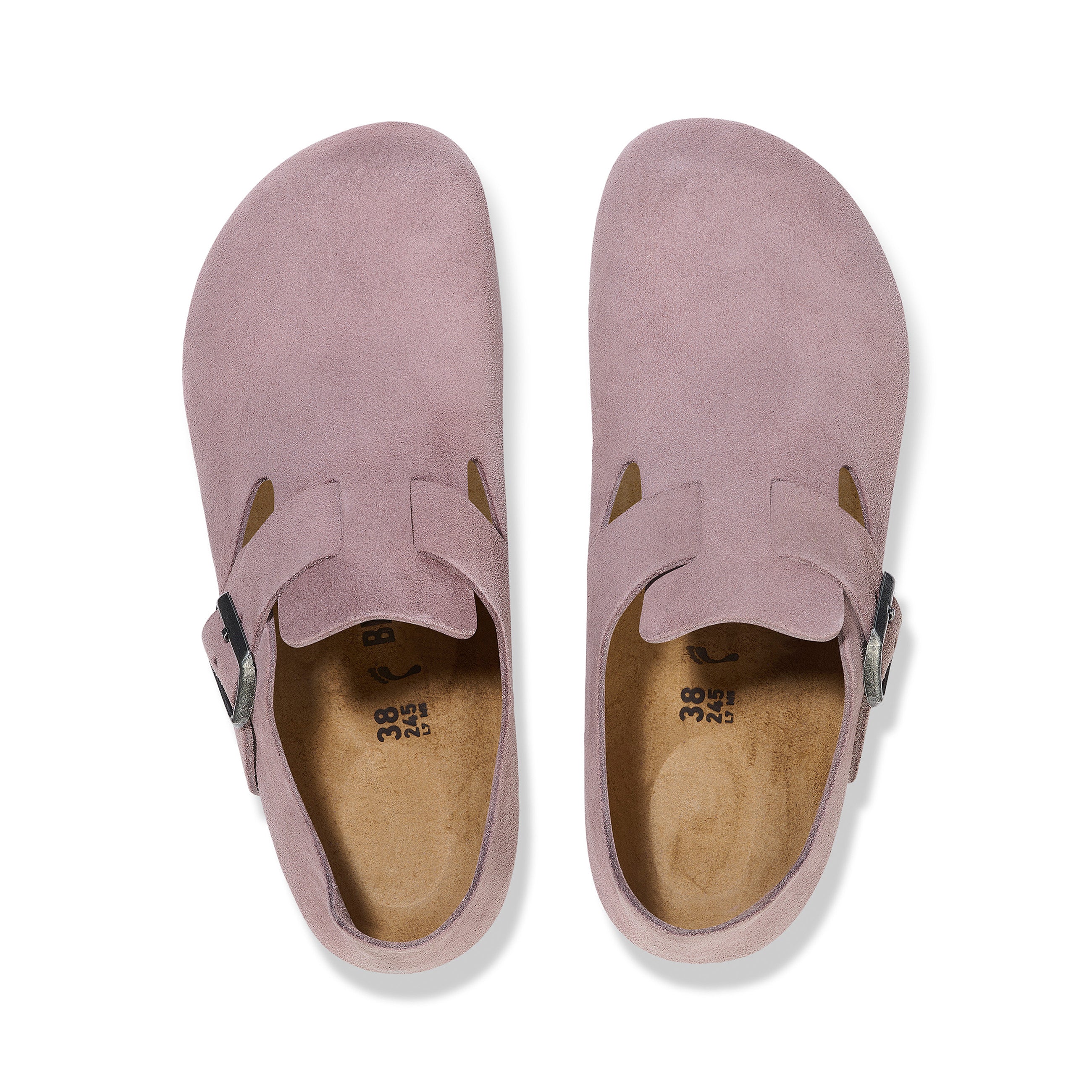 Birkenstock London Faded Purple Suede Leather top view