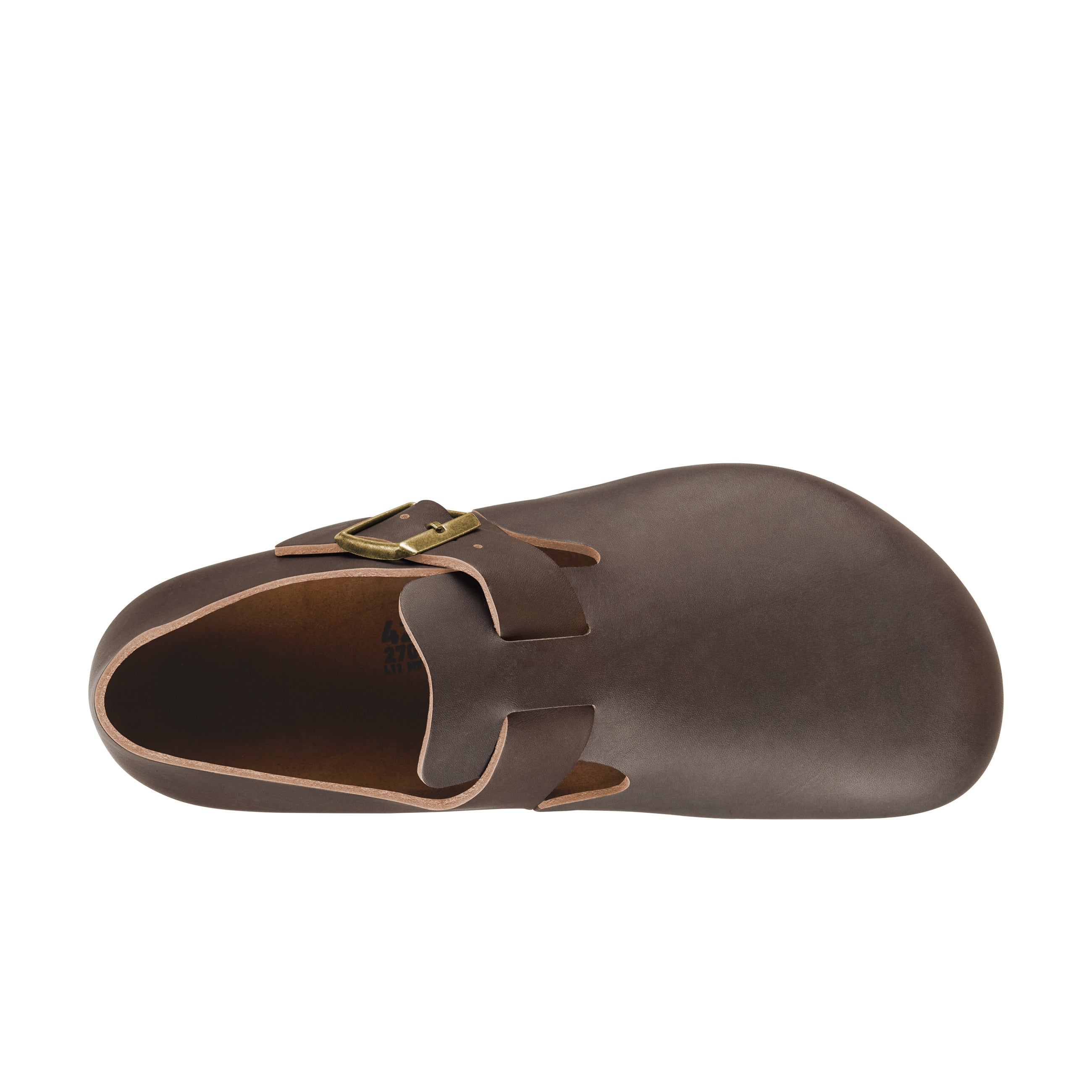 Birkenstock London Graphite Natural Leather top view