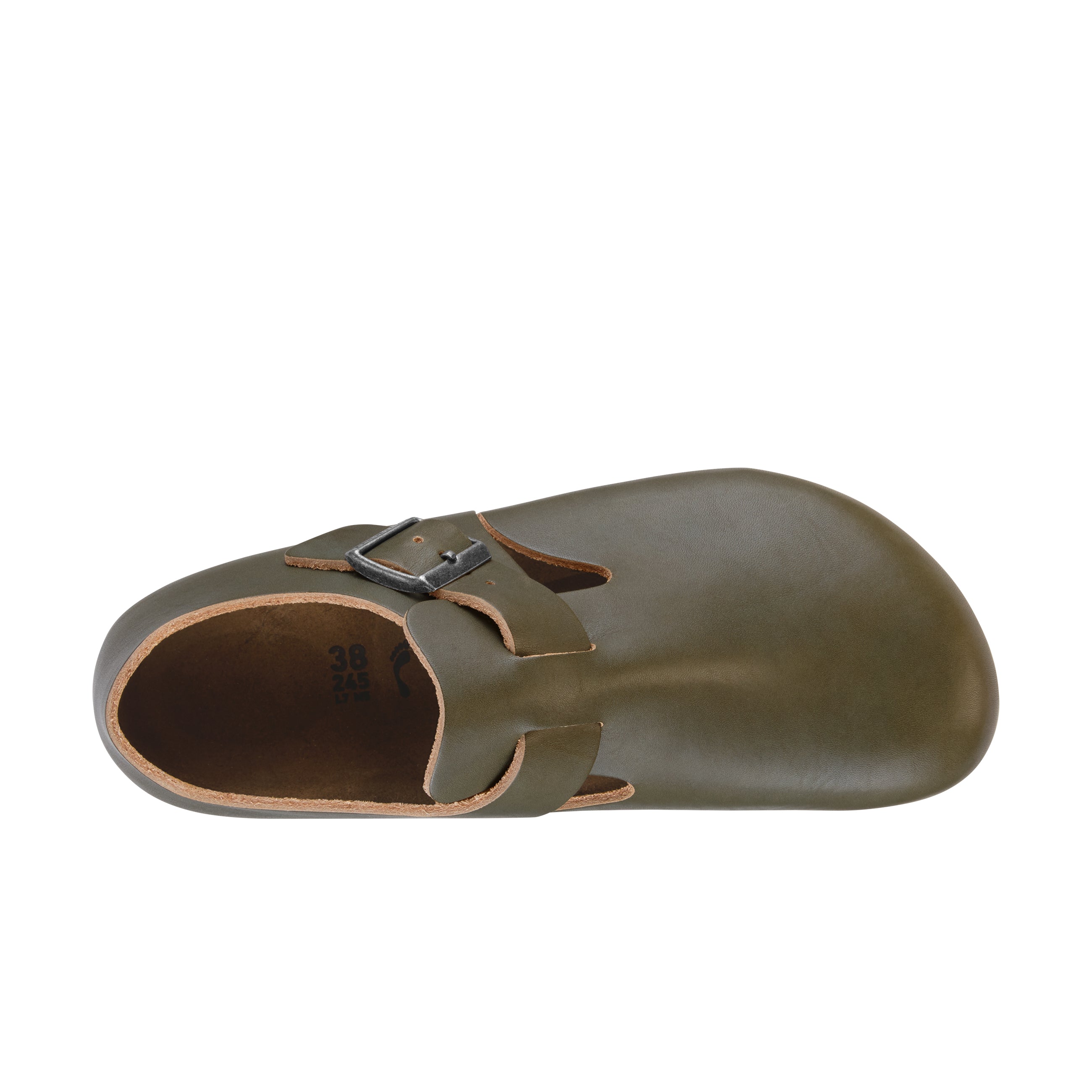 Birkenstock London Khaki Natural Leather top view