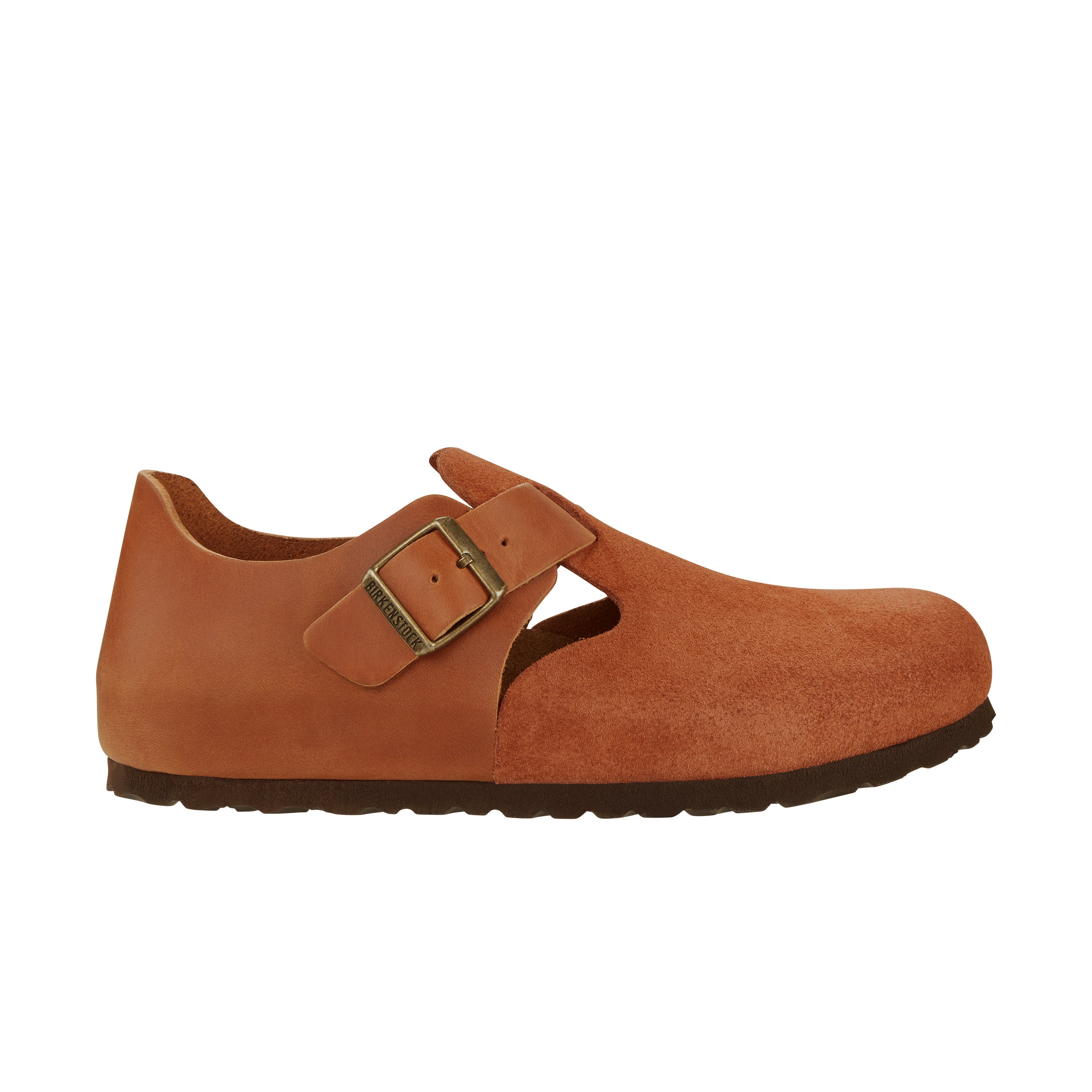 Birkenstock London Pecan Oiled/Suede Leather side view