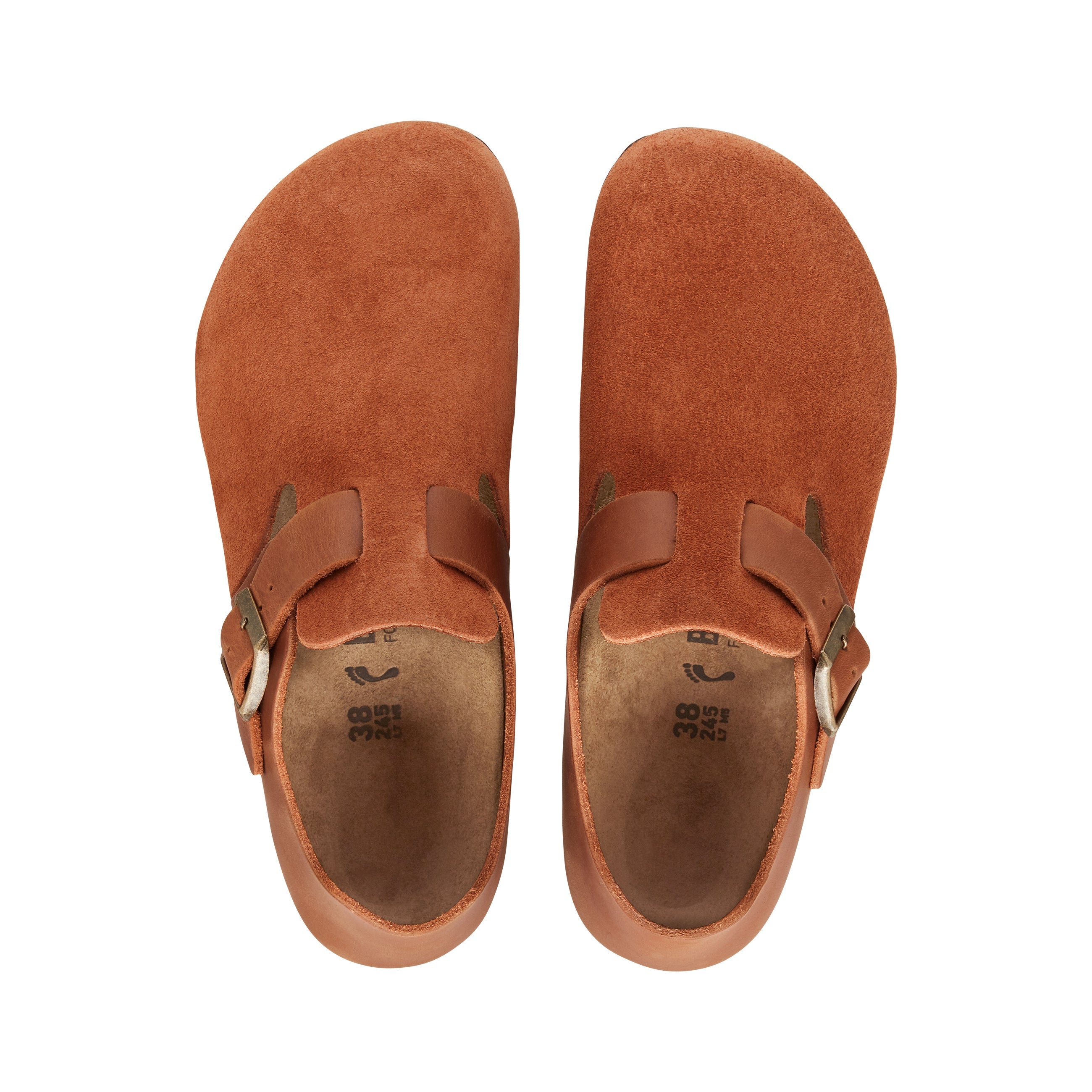 Birkenstock London Pecan Oiled/Suede Leather top view