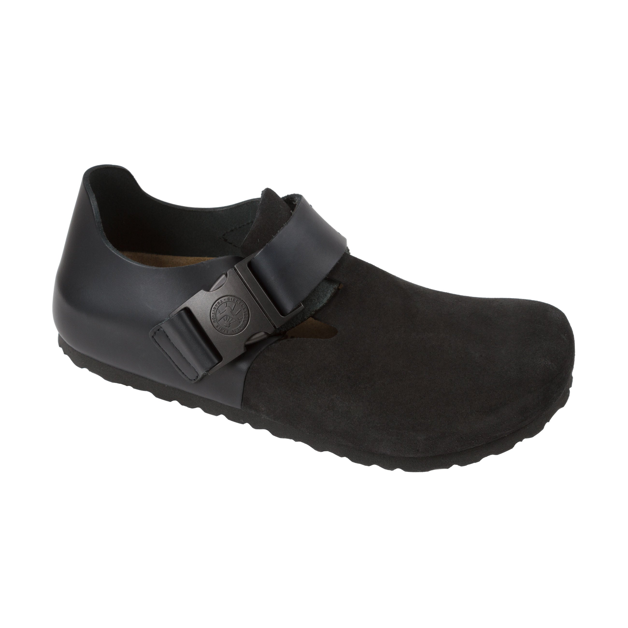 Birkenstock London Tech QR Buckle Black Natural/Suede Leather