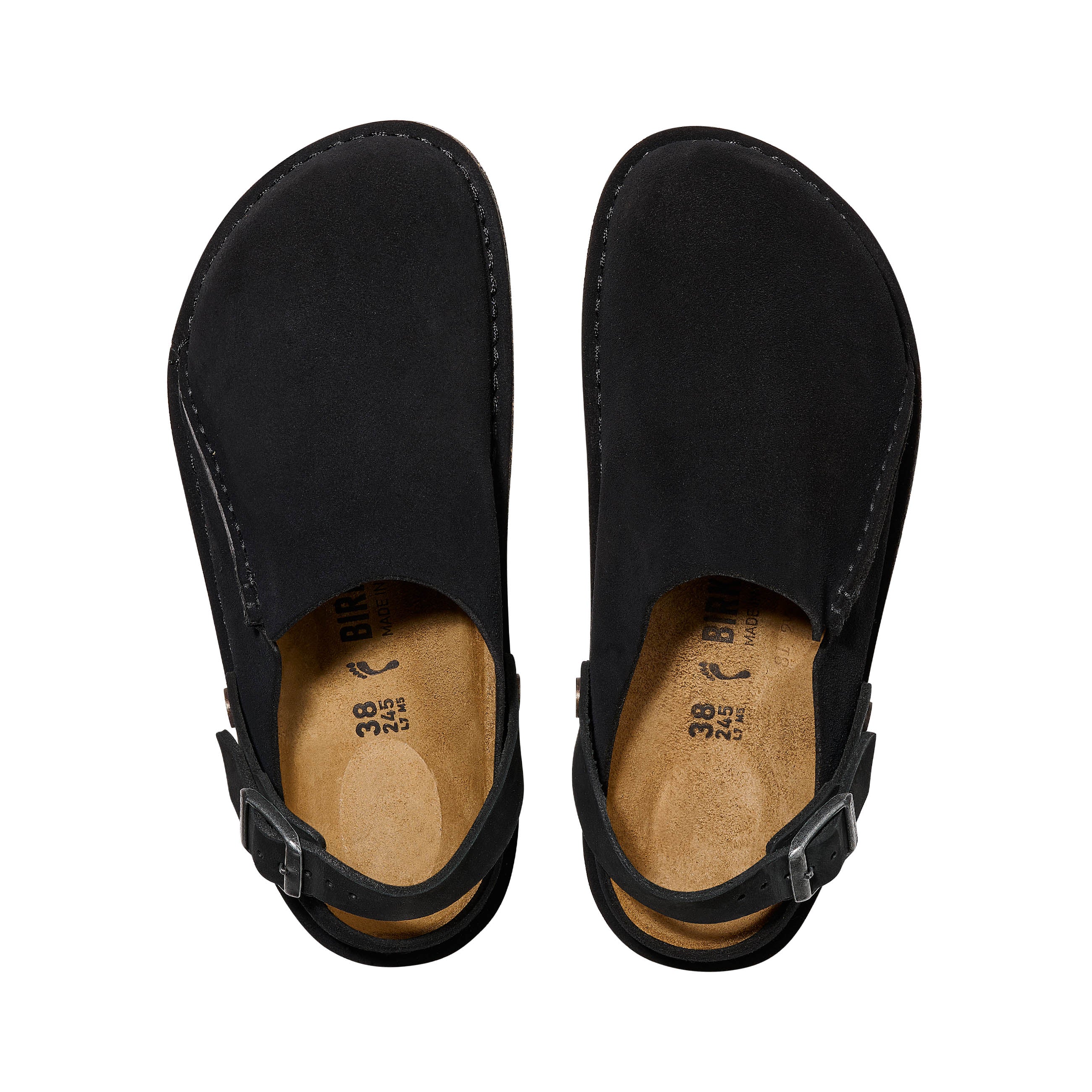 Birkenstock Lutry Black Suede Leather top view