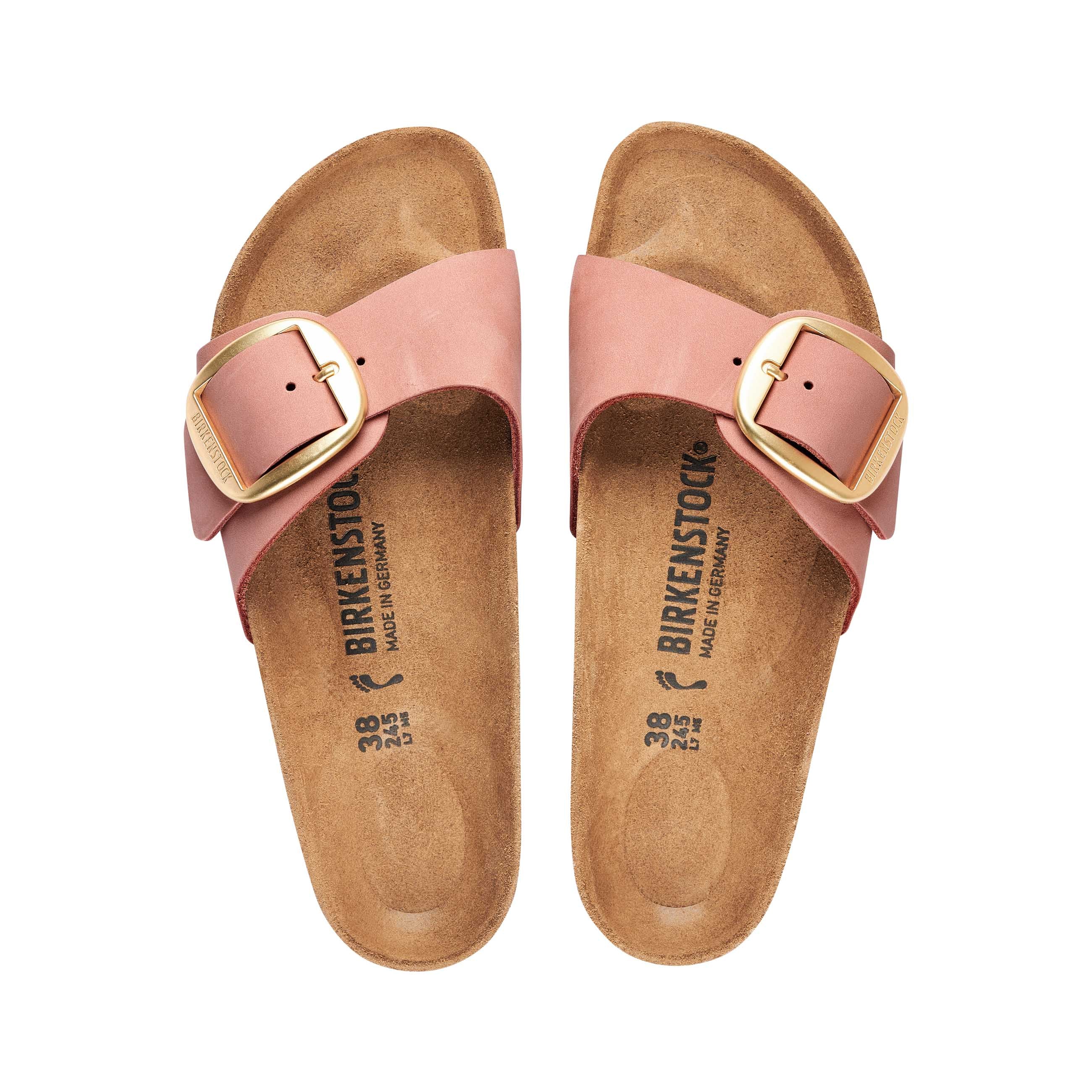 Birkenstock Madrid Big Buckle Old Rose Nubuck Leather top view