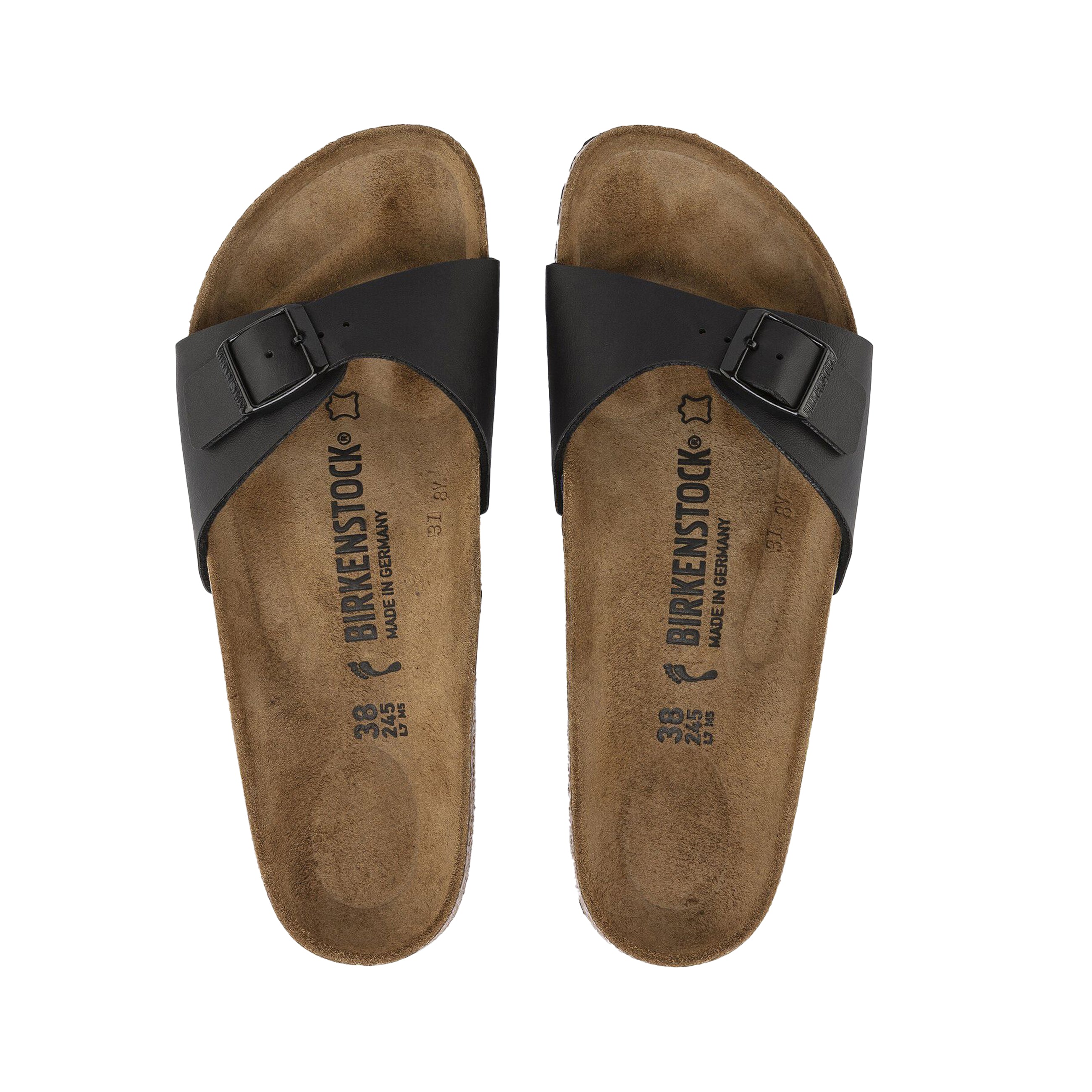 Birkenstock Madrid Black Birko-Flor top view