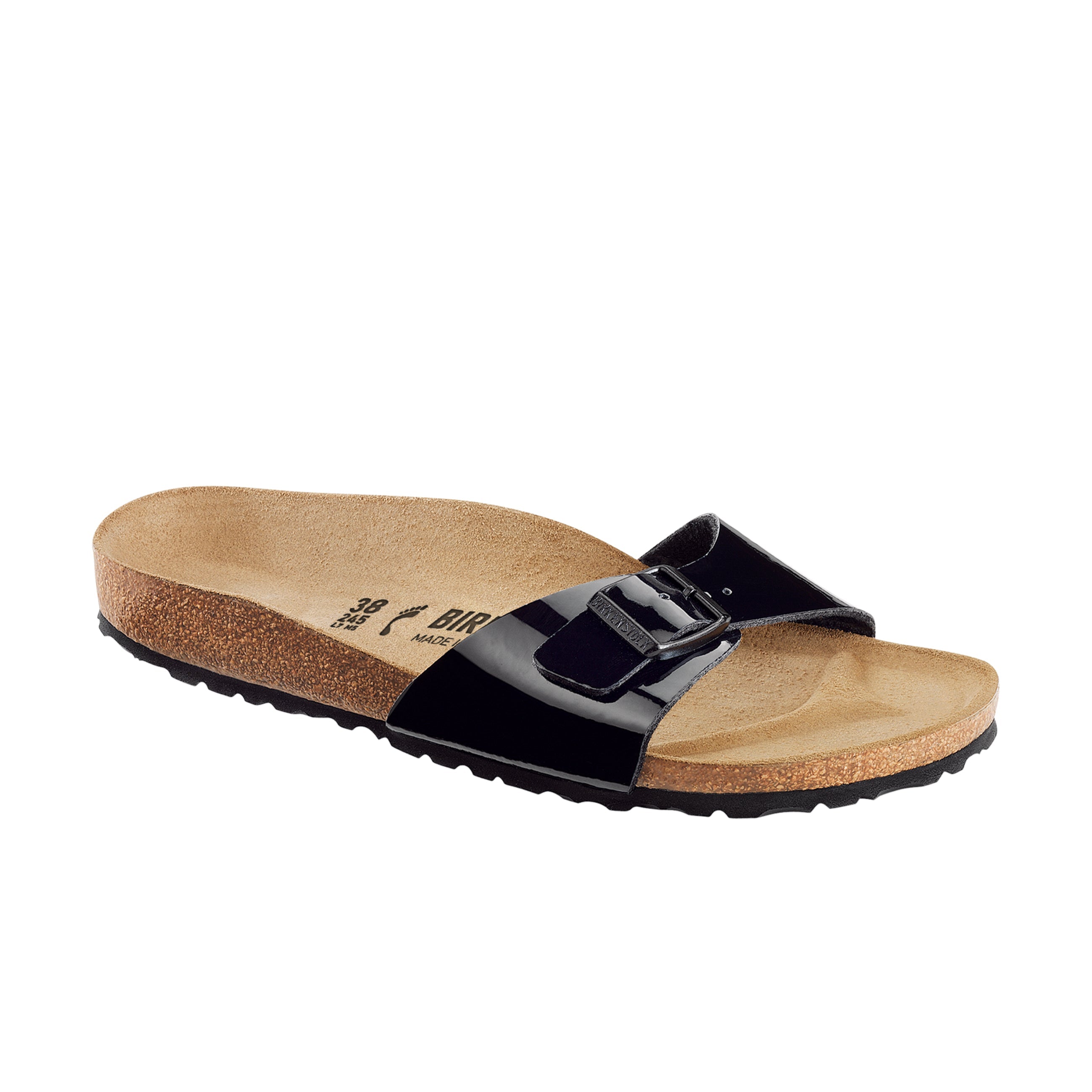 Birkenstock Madrid Black Patent Birko-Flor