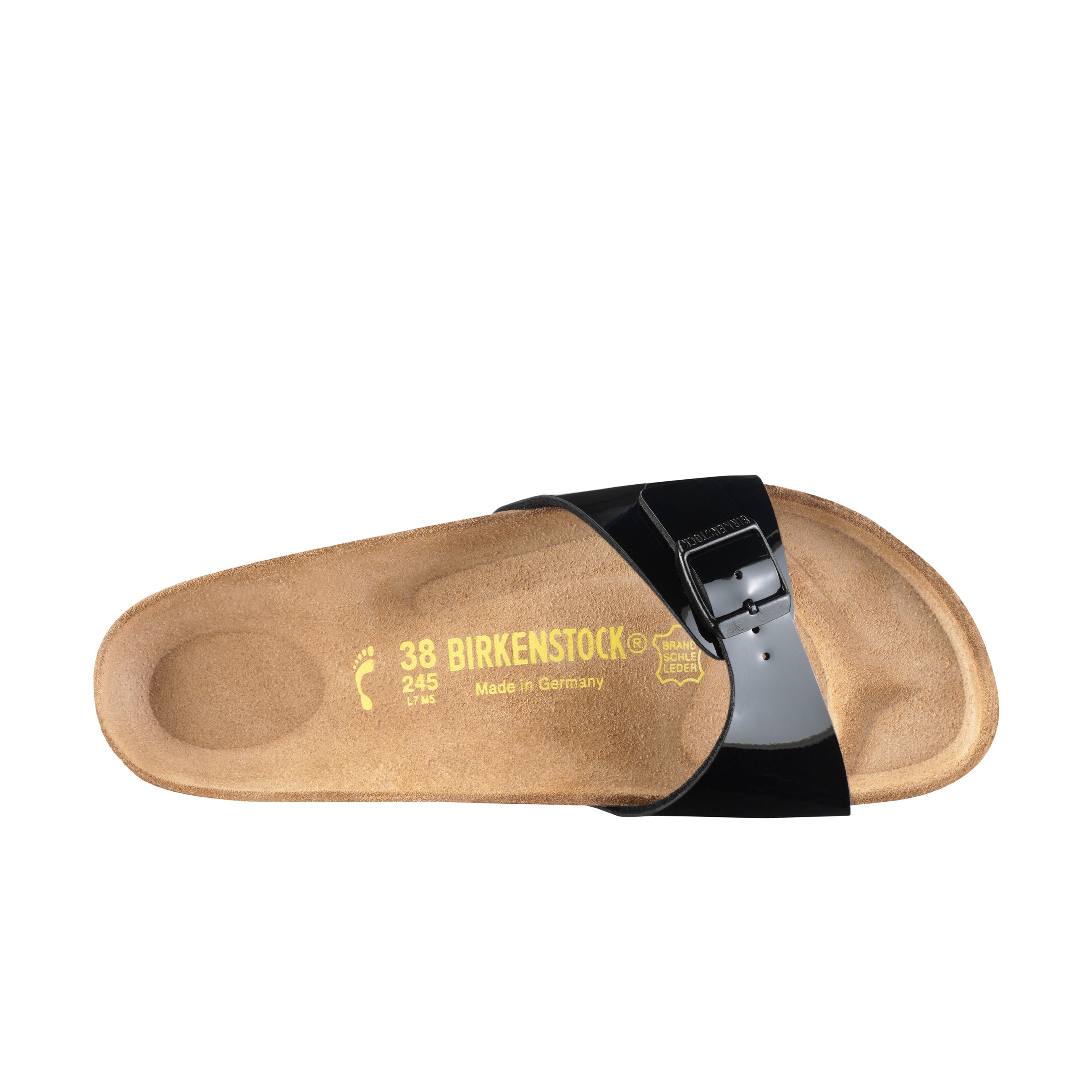 Birkenstock Madrid Black Patent Birko-Flor top view