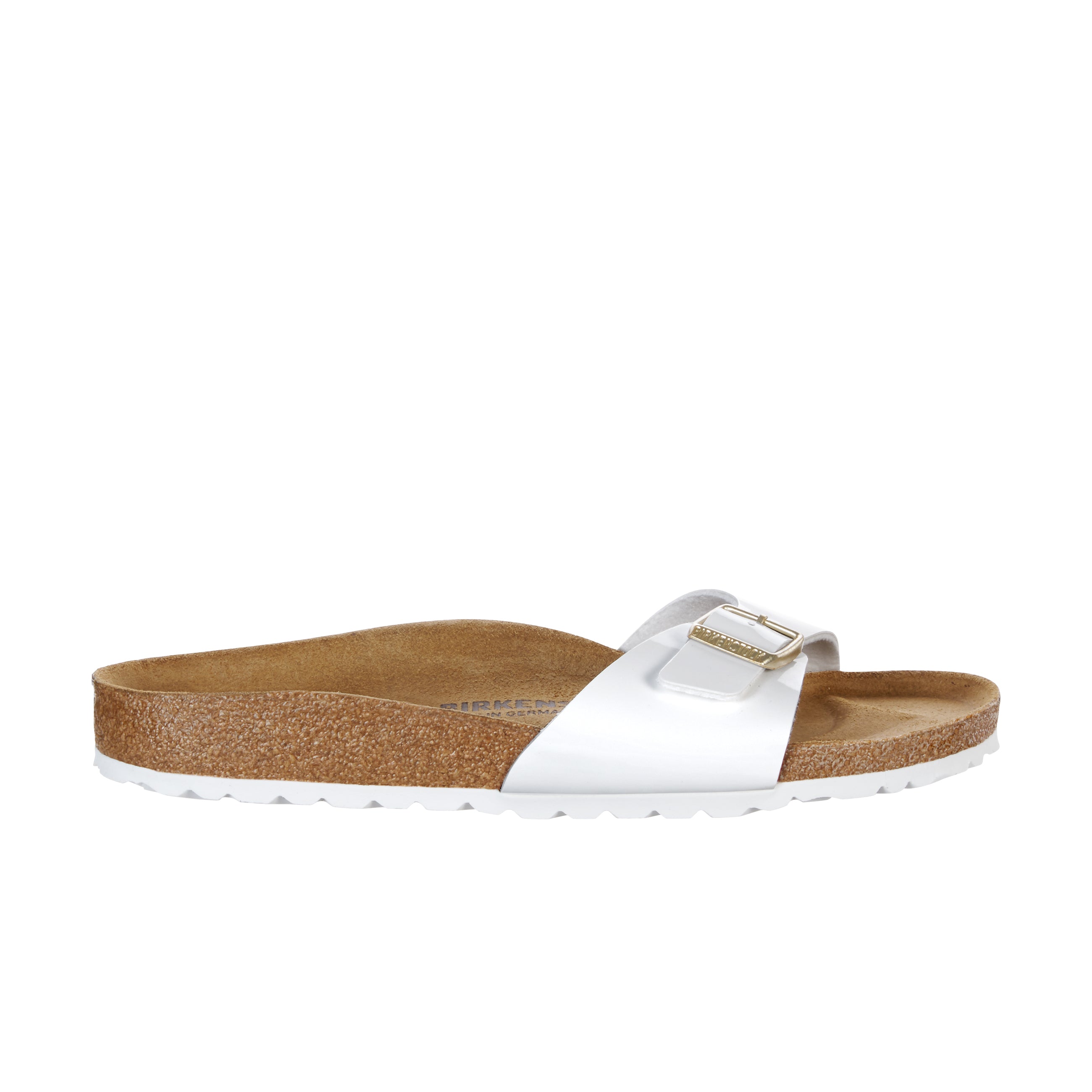 Birkenstock Madrid Patent White Birko-Flor side view