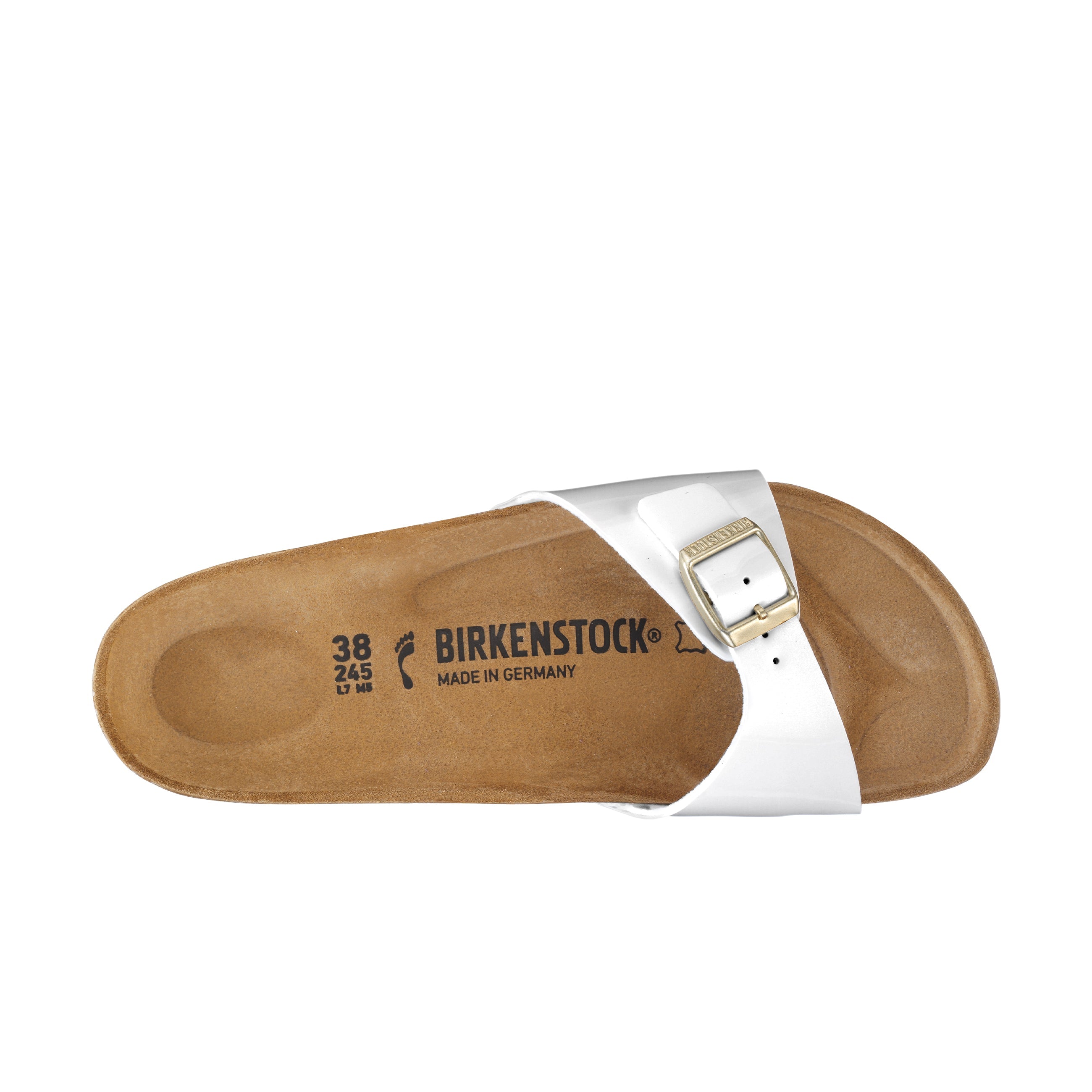 Birkenstock Madrid Patent White Birko-Flor top view