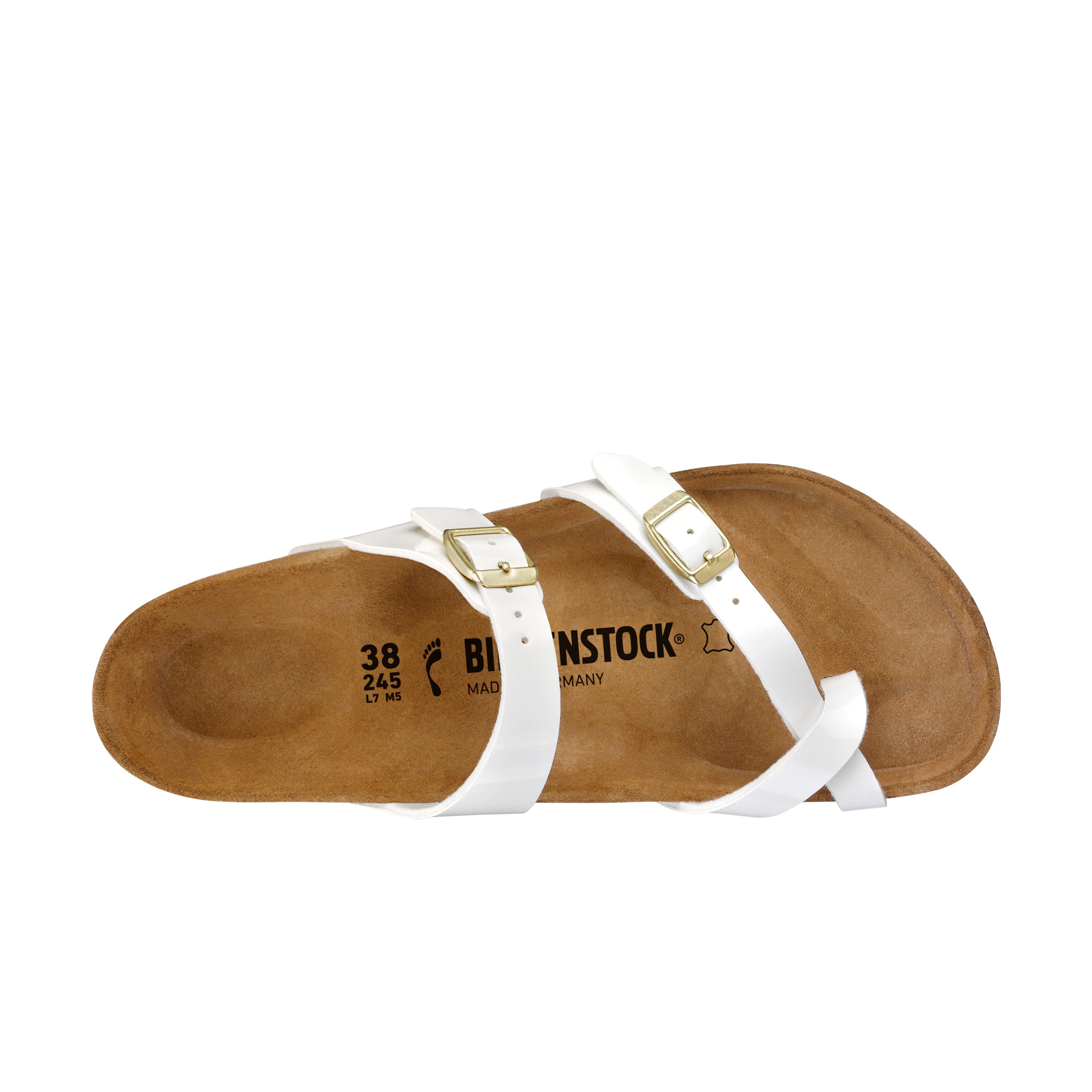 Birkenstock Mayari Birko-Flor Patent White top view