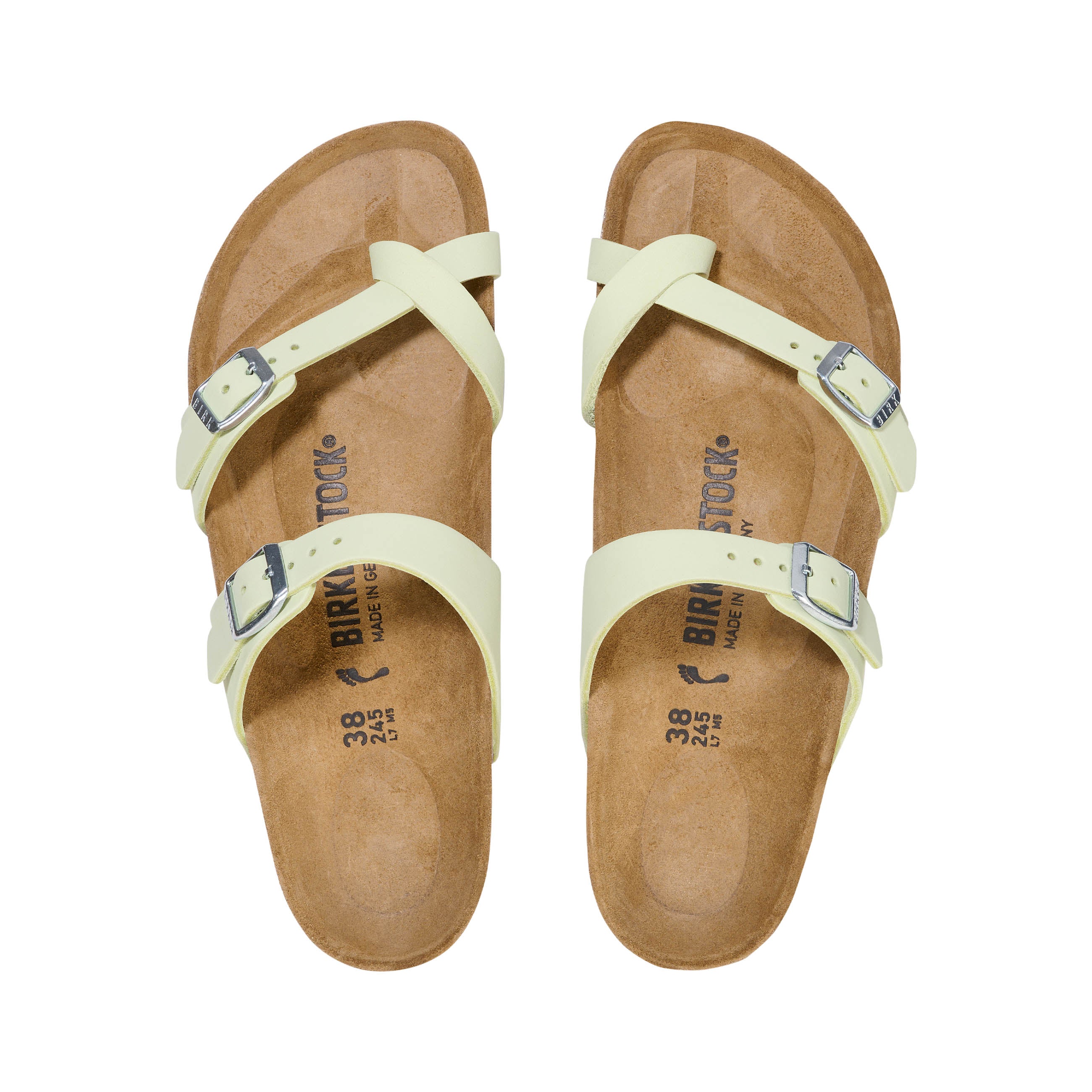 Birkenstock Mayari Faded Lime Nubuck Leather top view