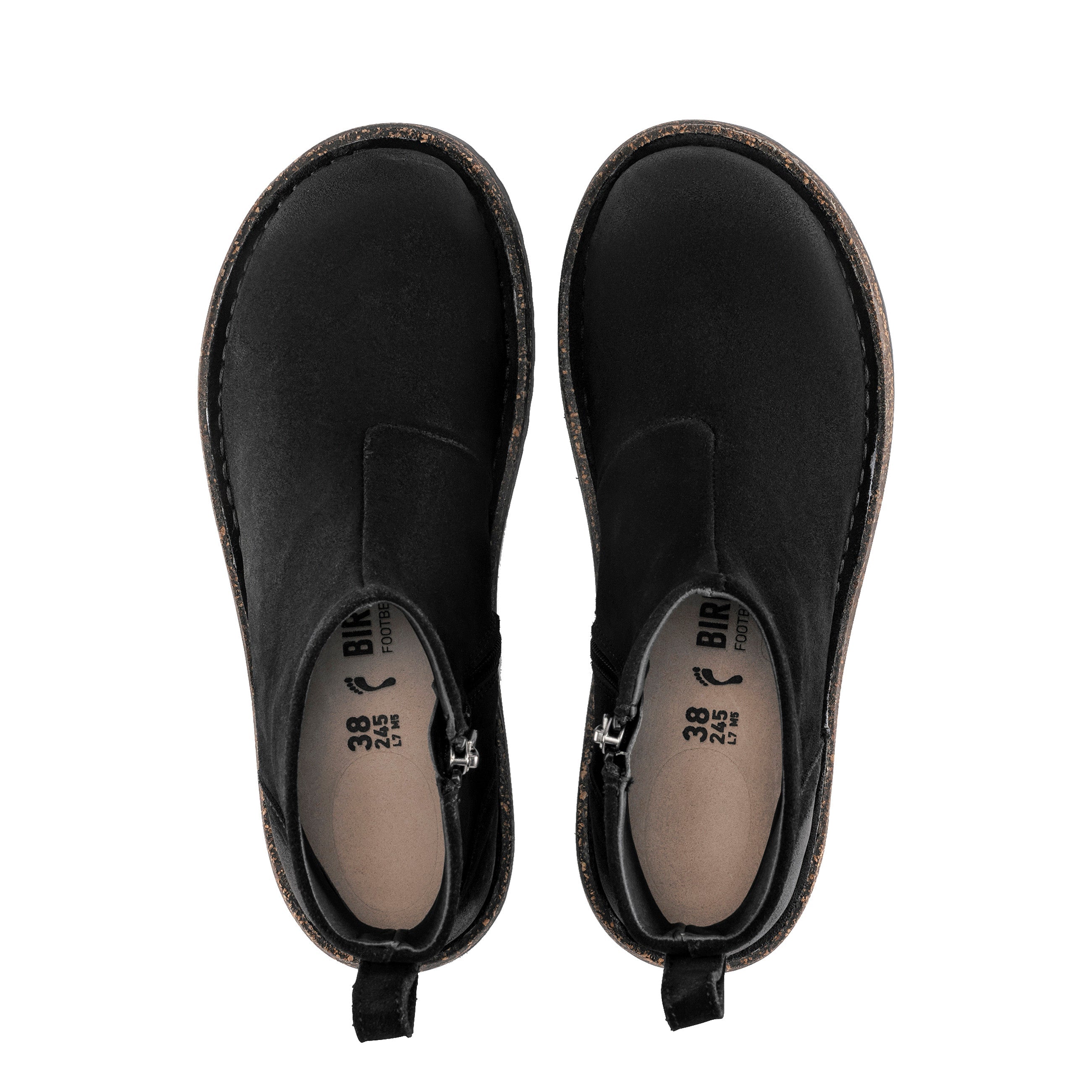 Birkenstock Melrose Black Waxy Suede Leather top view