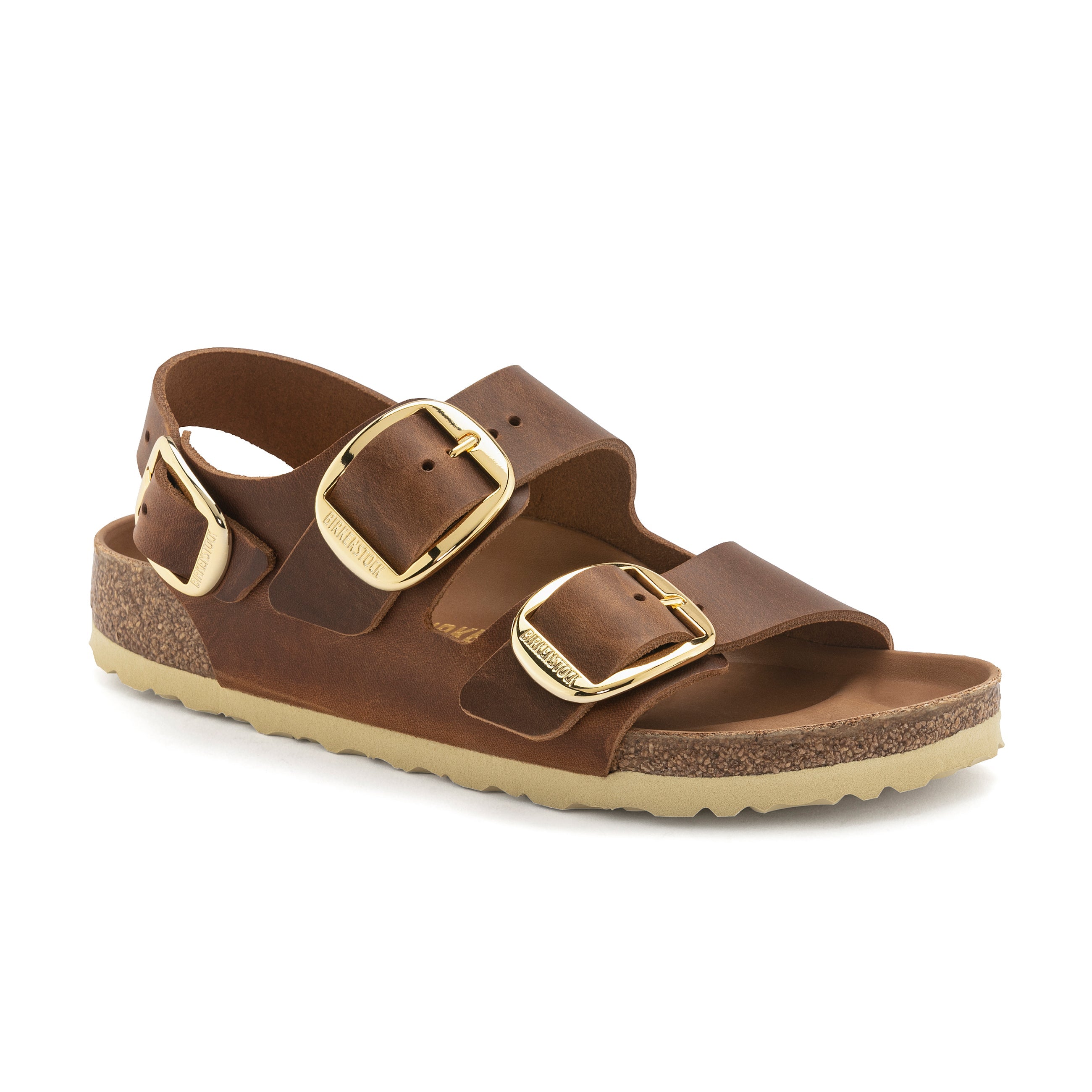 Birkenstock Milano Big Buckle Cognac Oiled Leather