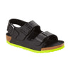 Birkenstock Milano Kids Desert Soil Black/Lime Birko-Flor