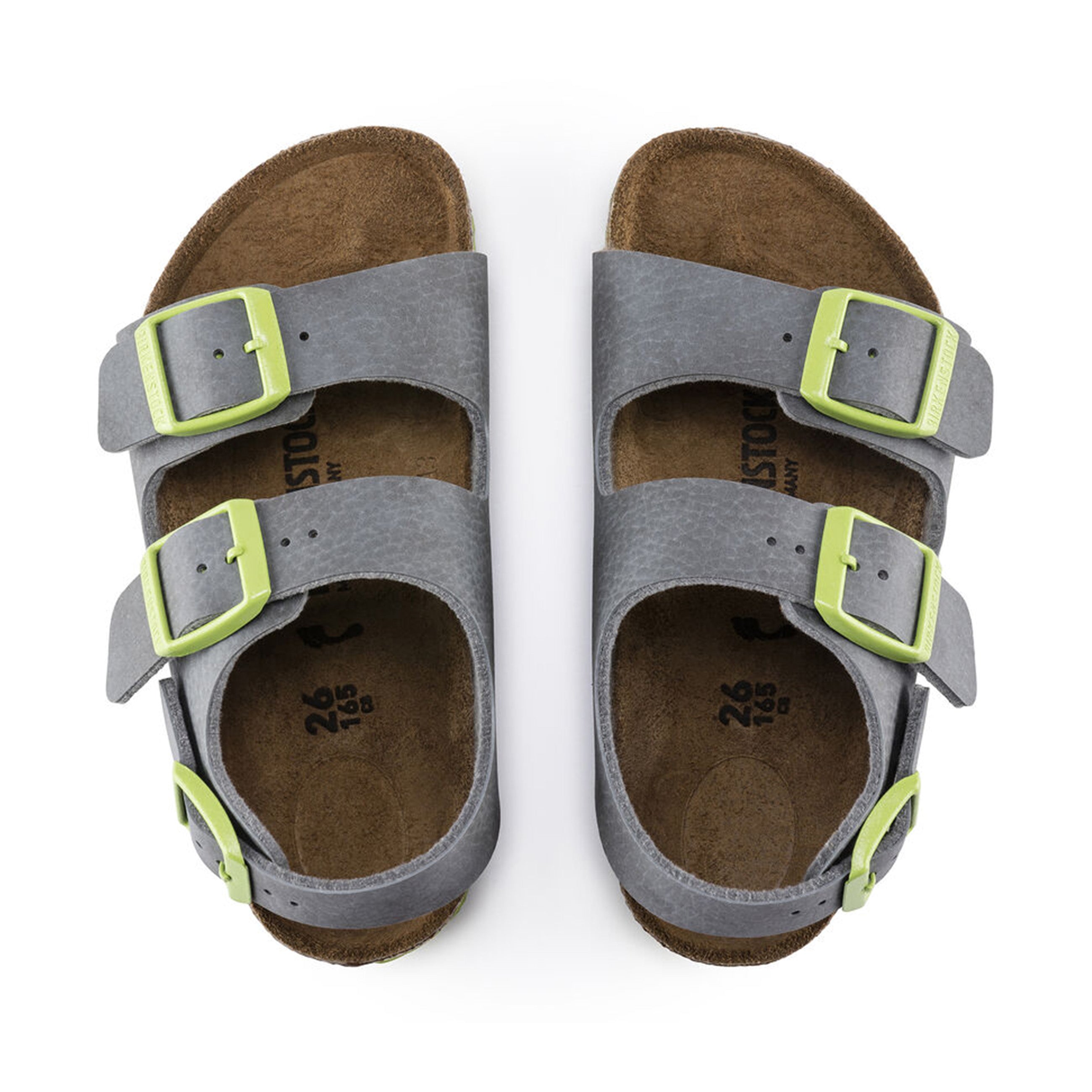 Birkenstock Milano Kids Desert Soil Grey Green Birko-Flor top view