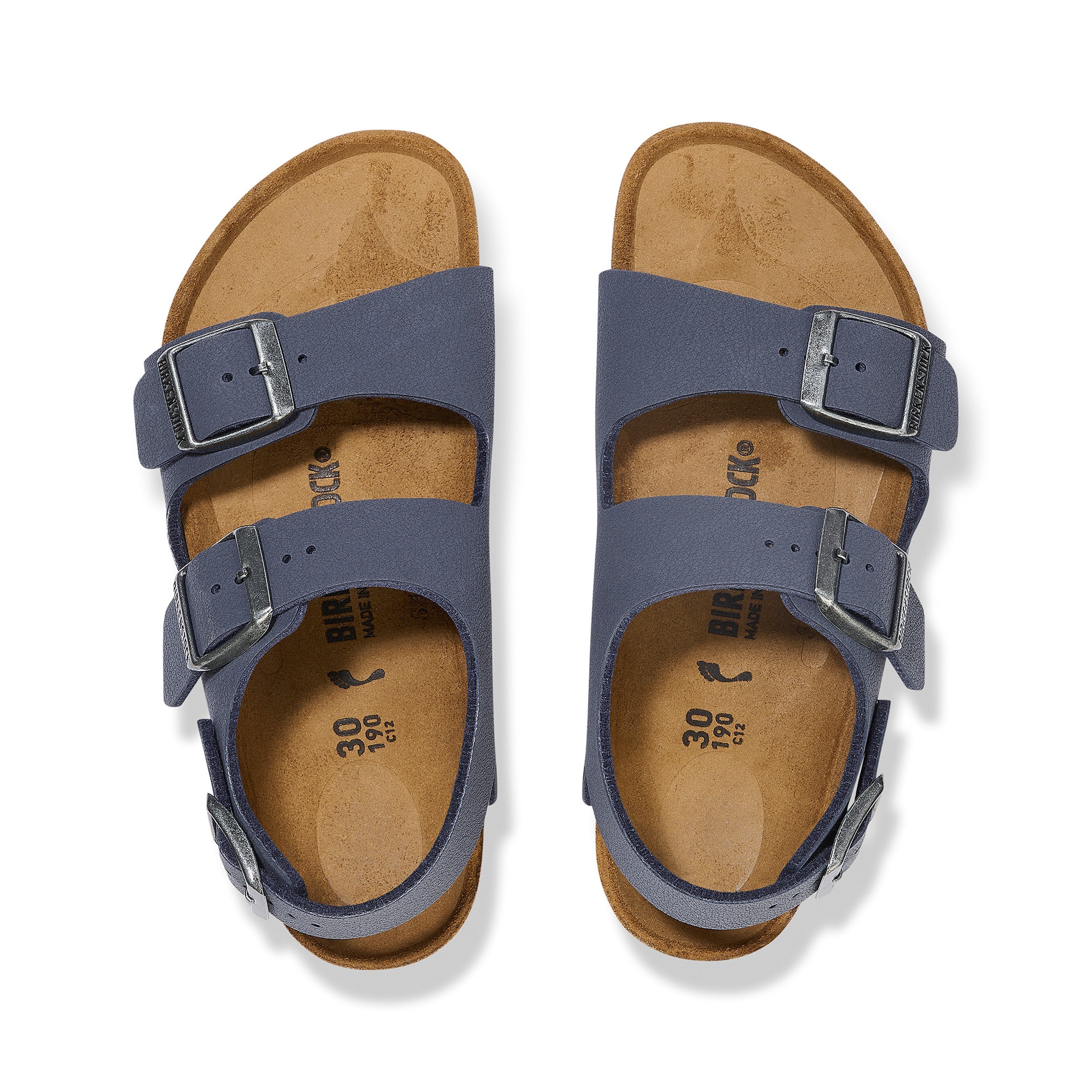 Birkenstock Milano Kids Navy BirkiBuc top view