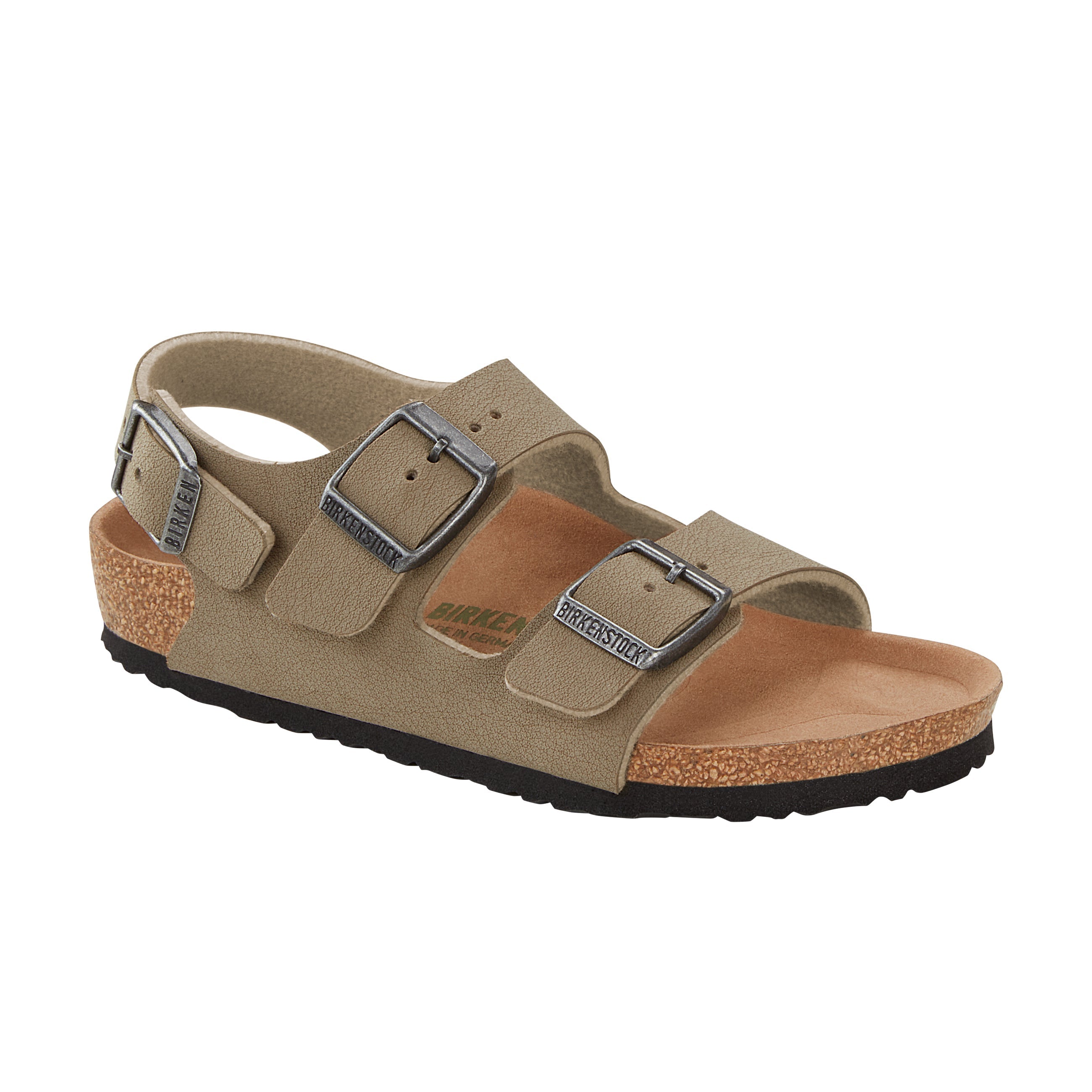 Birkenstock Milano Kids Vegan BirkiBuc Earthy Faded Khaki