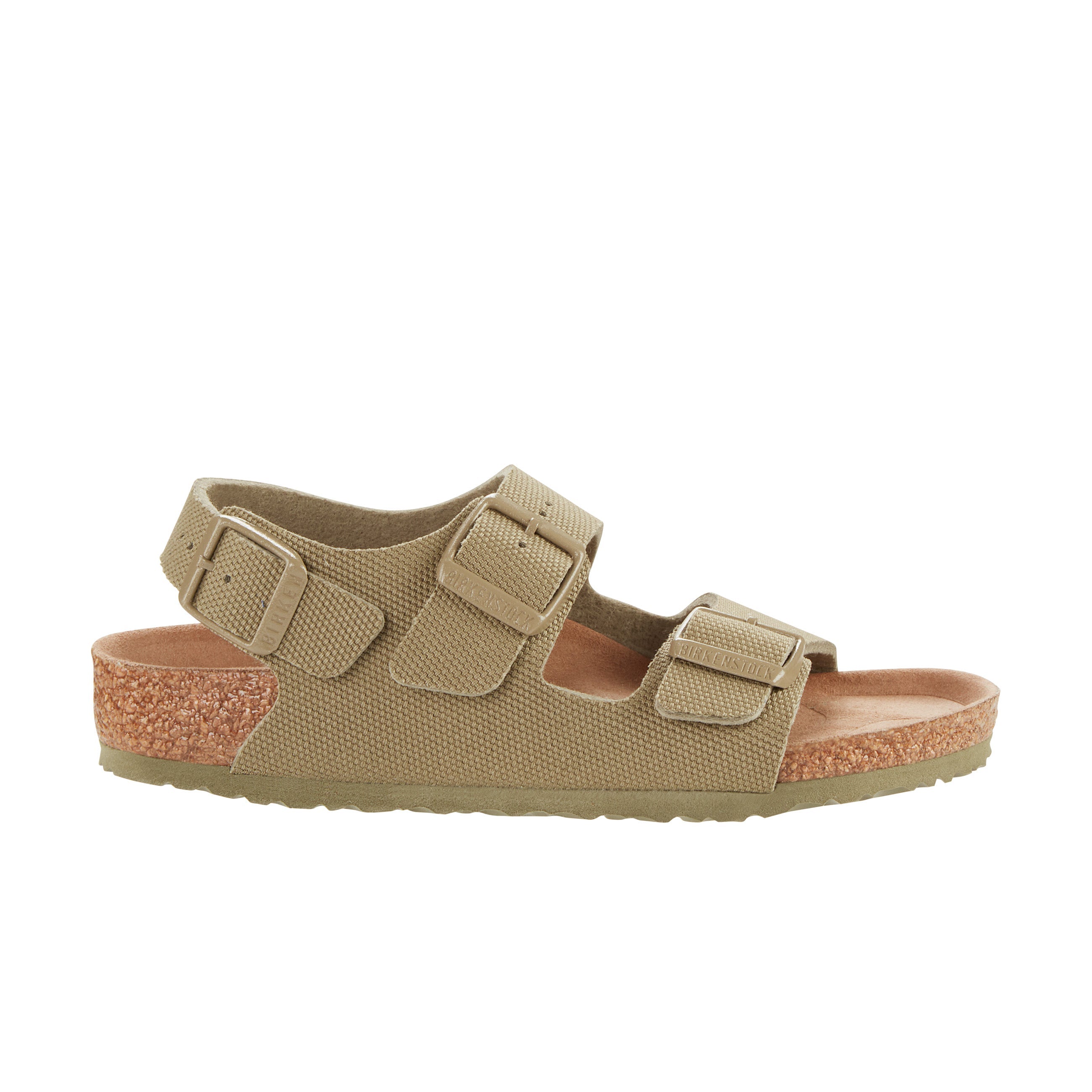 Birkenstock Milano Kids Vegan Canvas Textile Faded Khaki side view