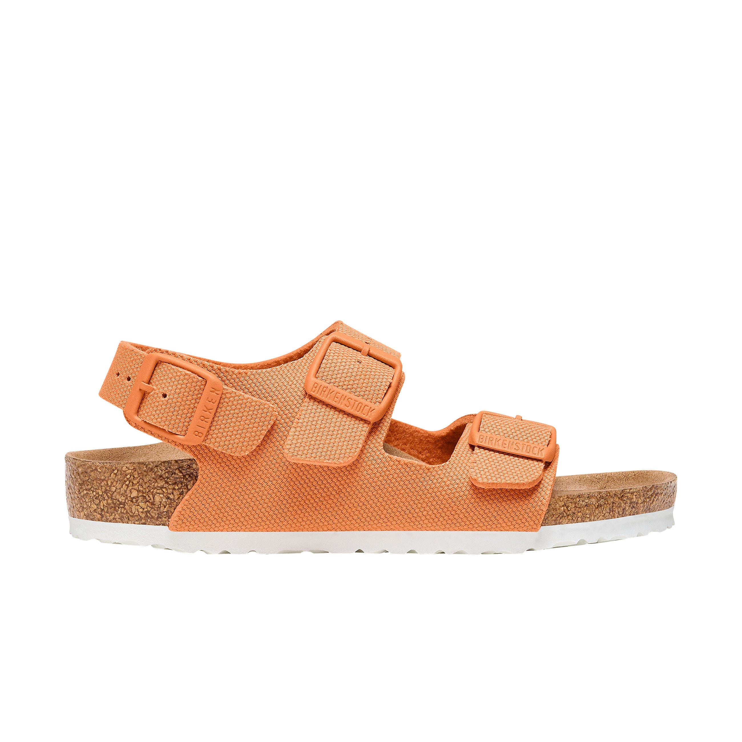 Birkenstock Milano Kids Vegan Canvas Textile Papaya side view