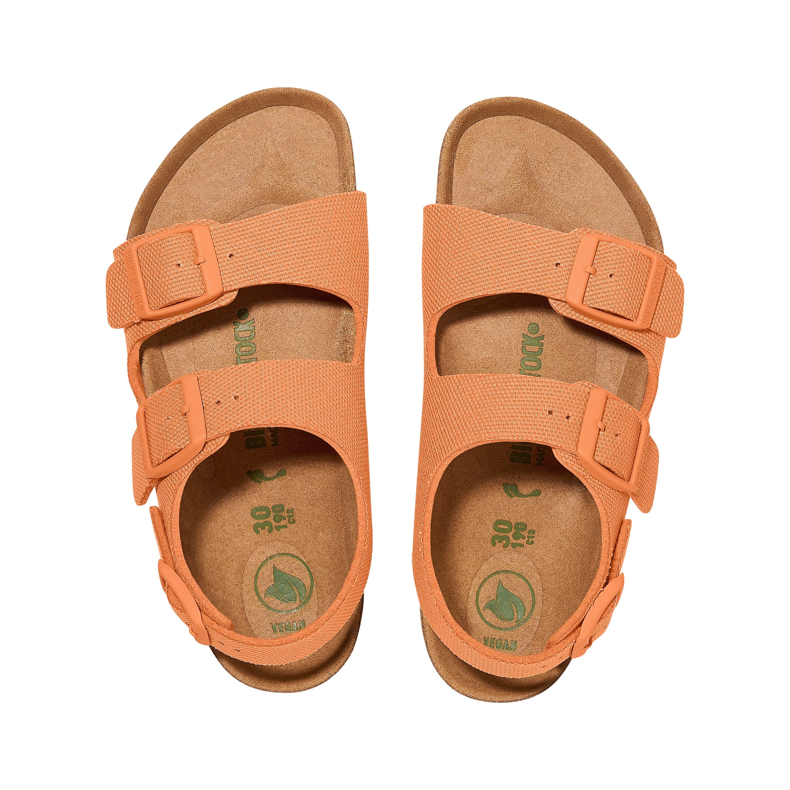 Birkenstock Milano Kids Vegan Canvas Textile Papaya top view