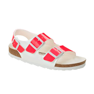 Birkenstock Milano Vegan Birko-Flor Patent Neon Pink/White