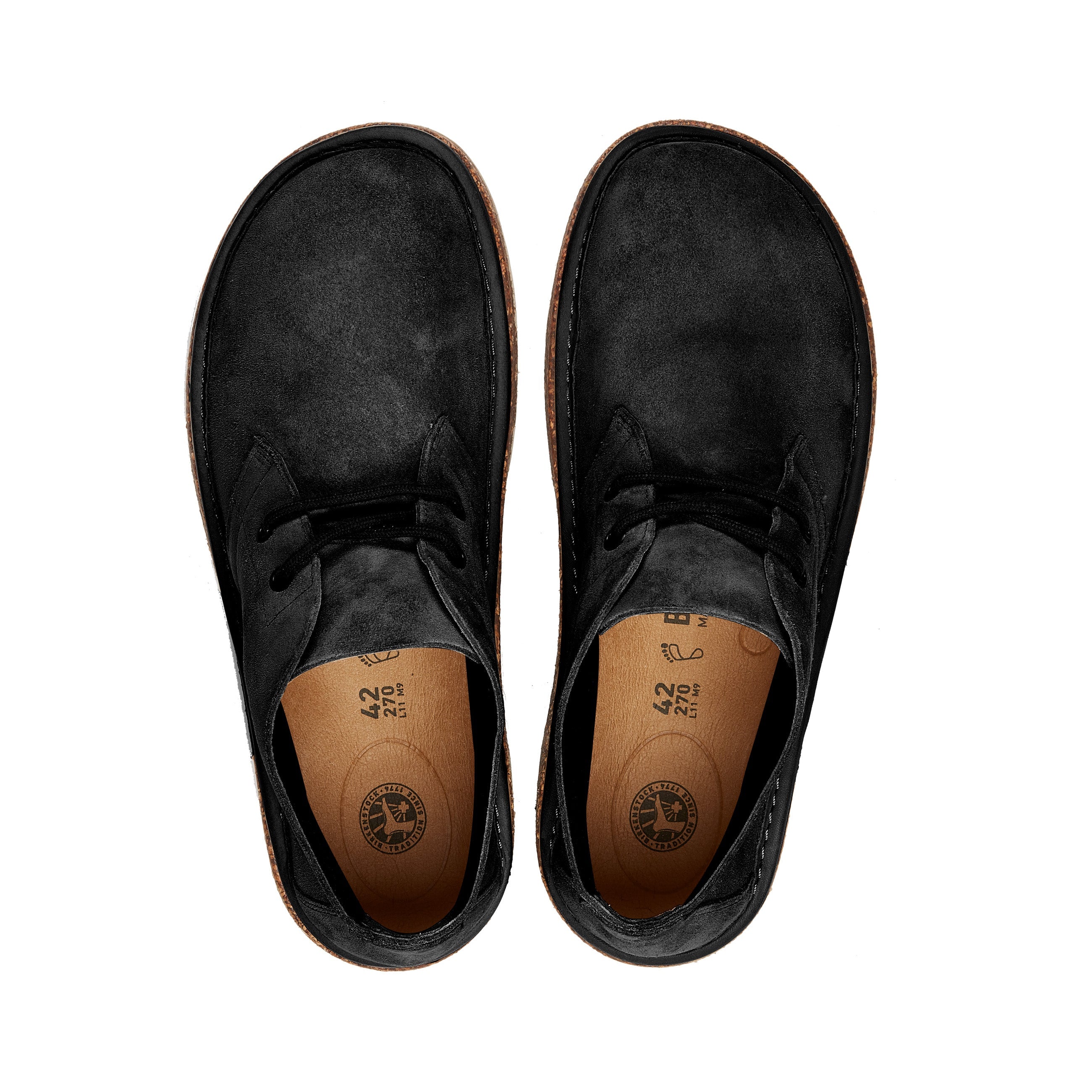 Birkenstock Milton Black Suede Leather top view