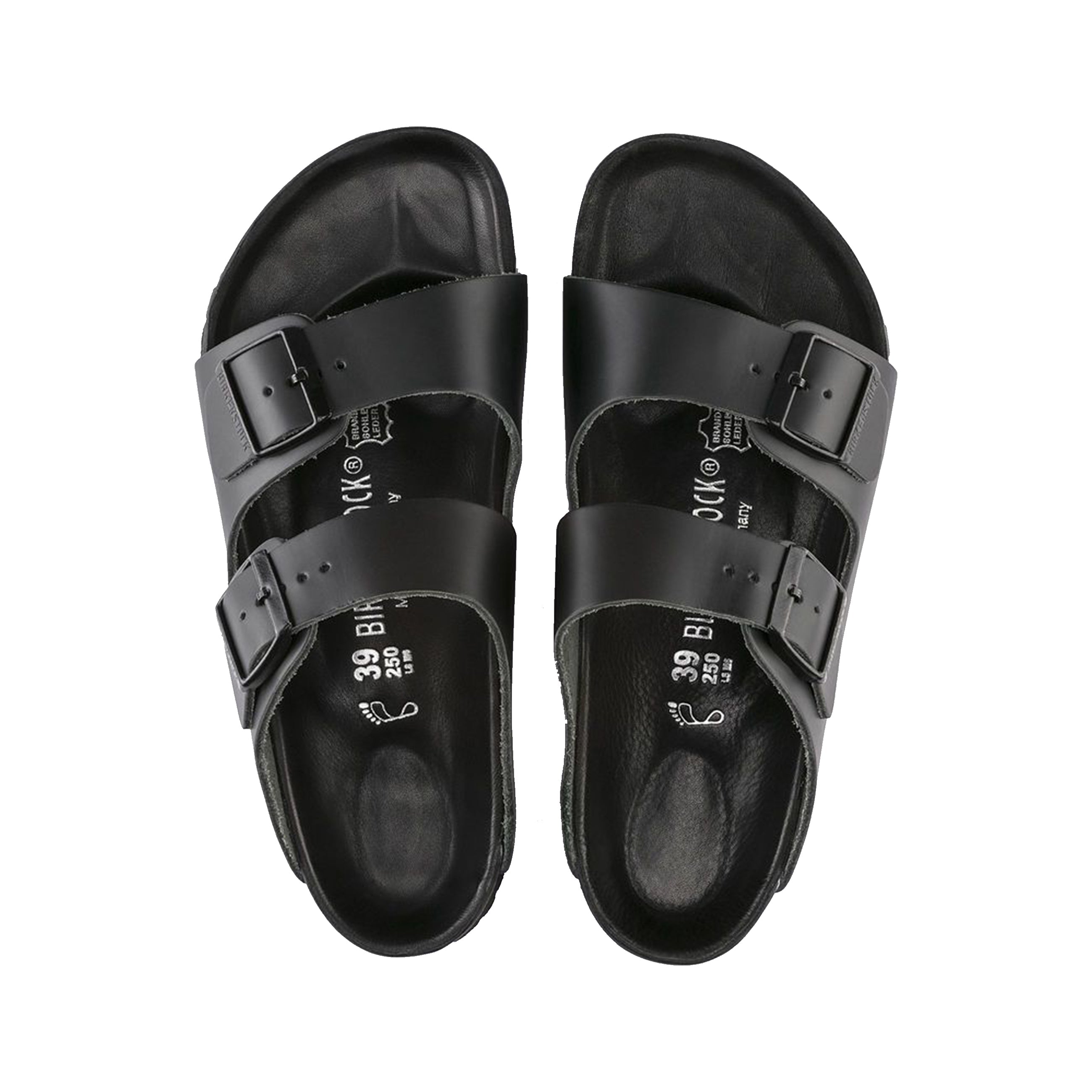 Birkenstock Monterey Black Exquisite Smooth Leather top view