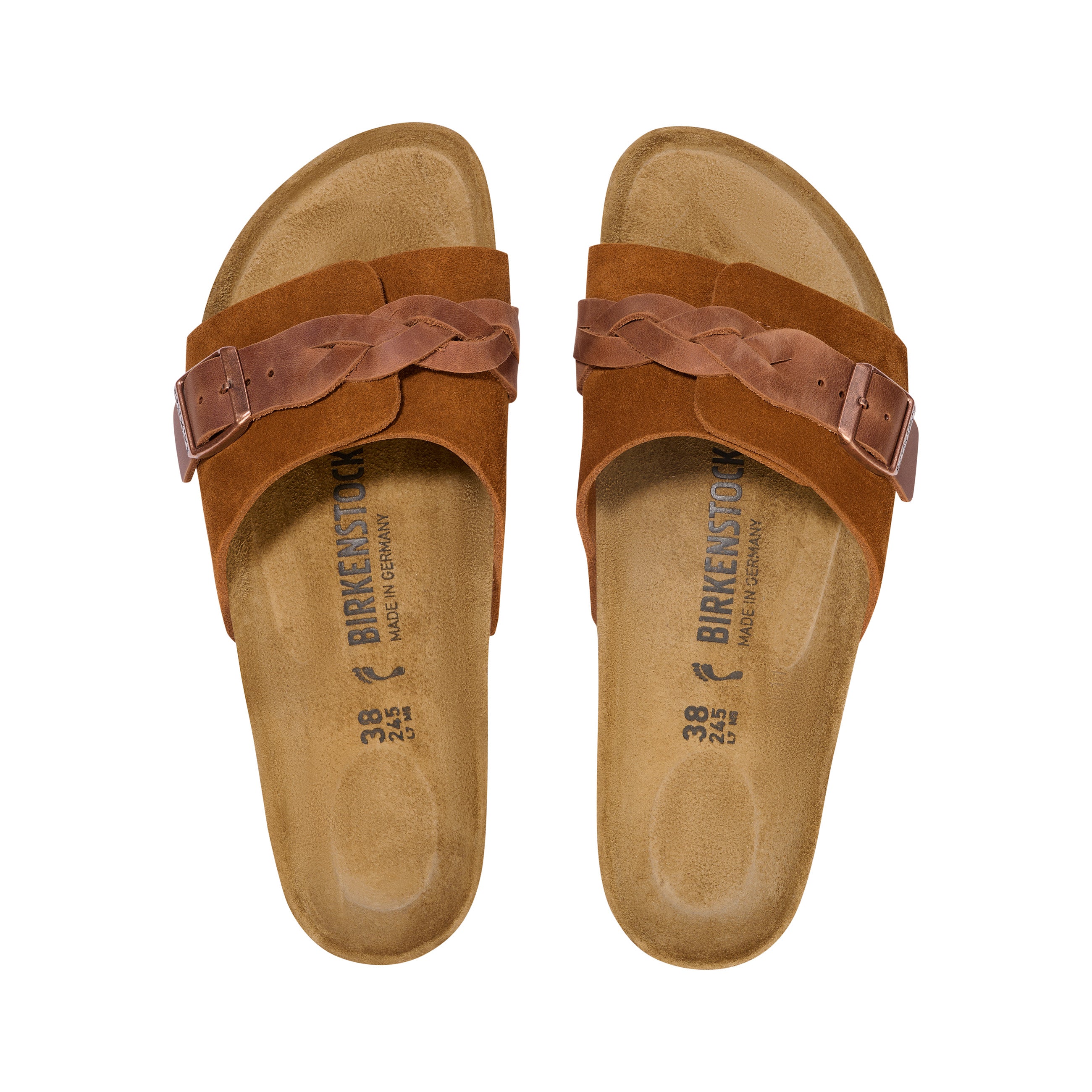 Birkenstock Oita Braided Suede Leather Mink top view