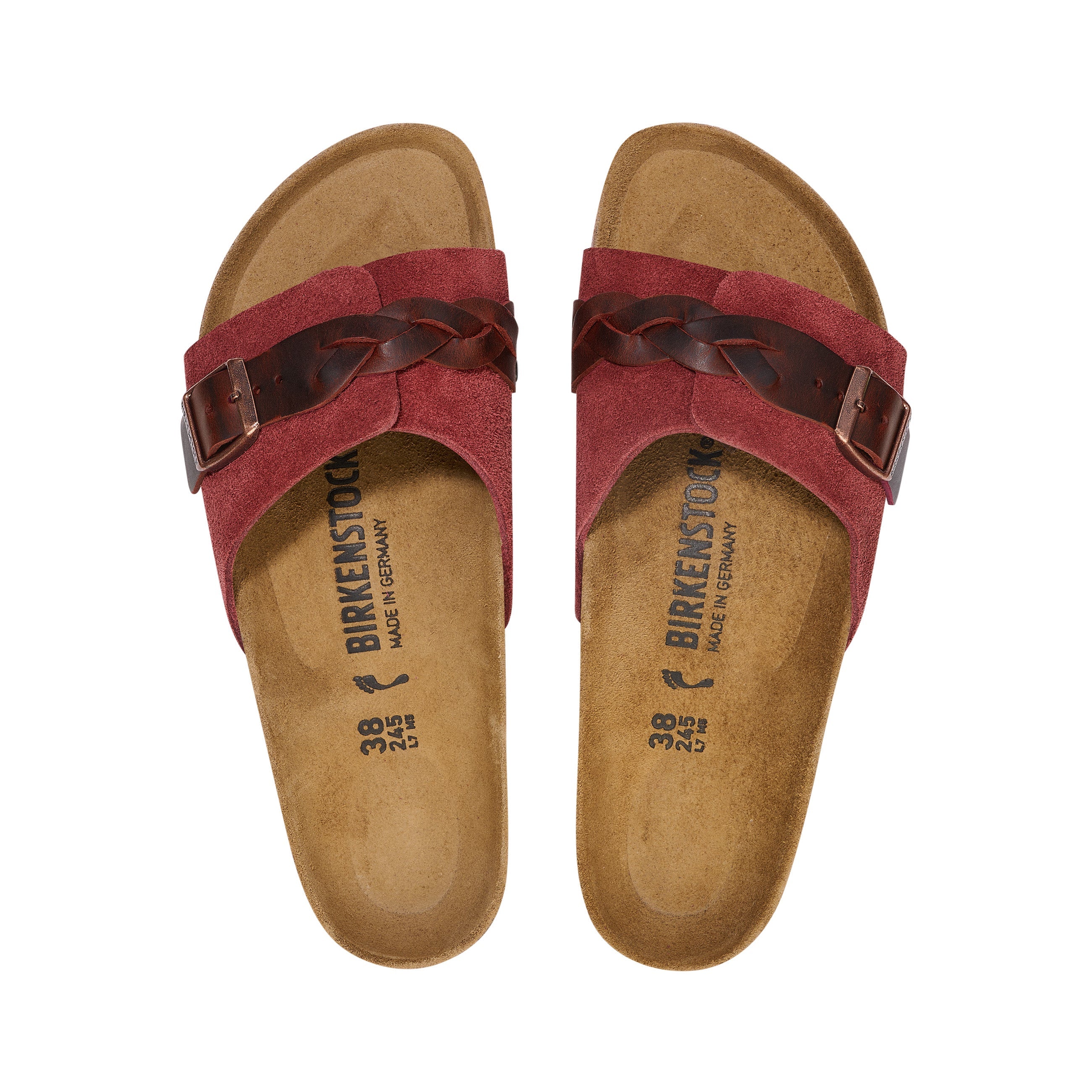 Birkenstock Oita Braided Suede Leather Zinfandel top view