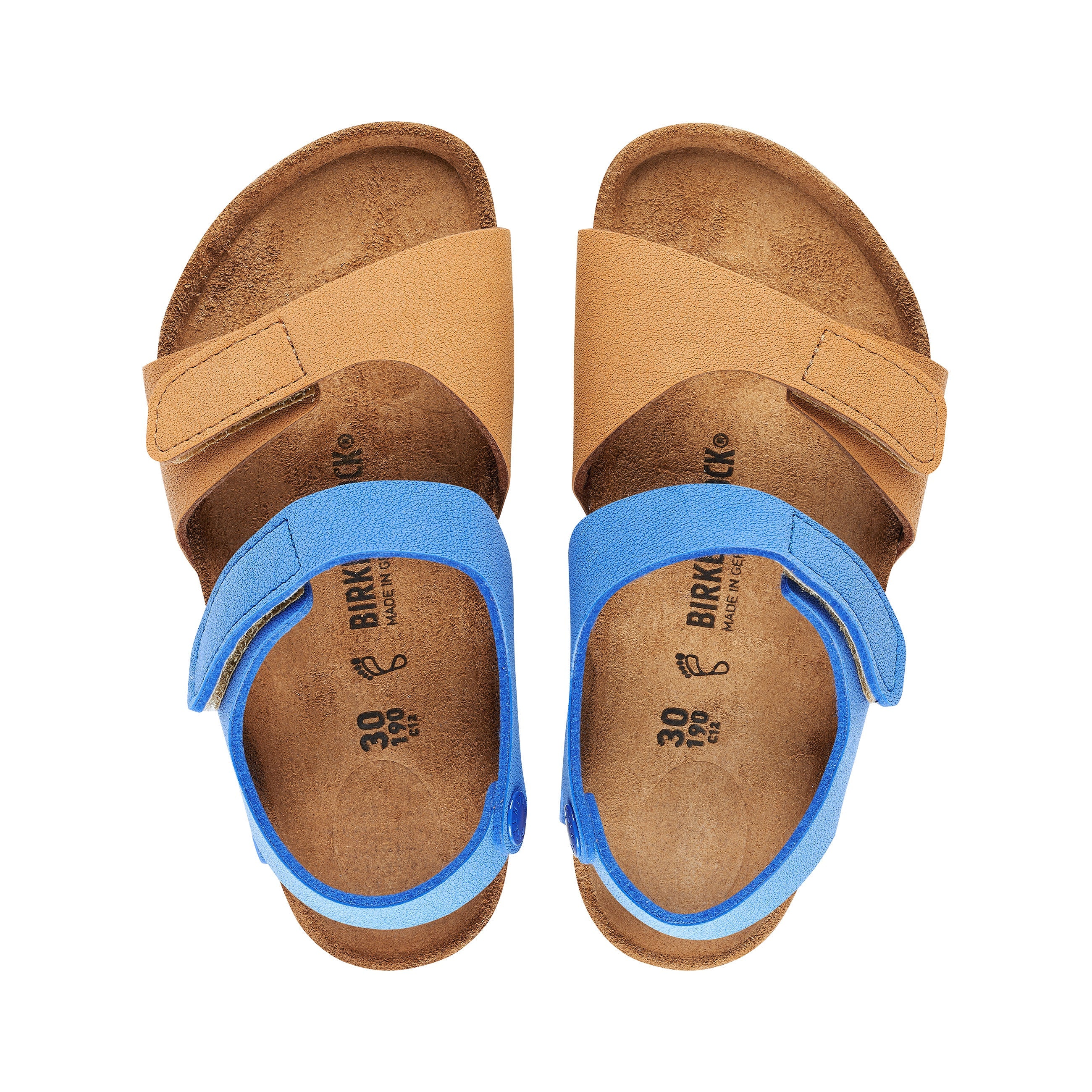 Birkenstock Palu Kids Caramel/Ultra Blue Birko-Flor top view