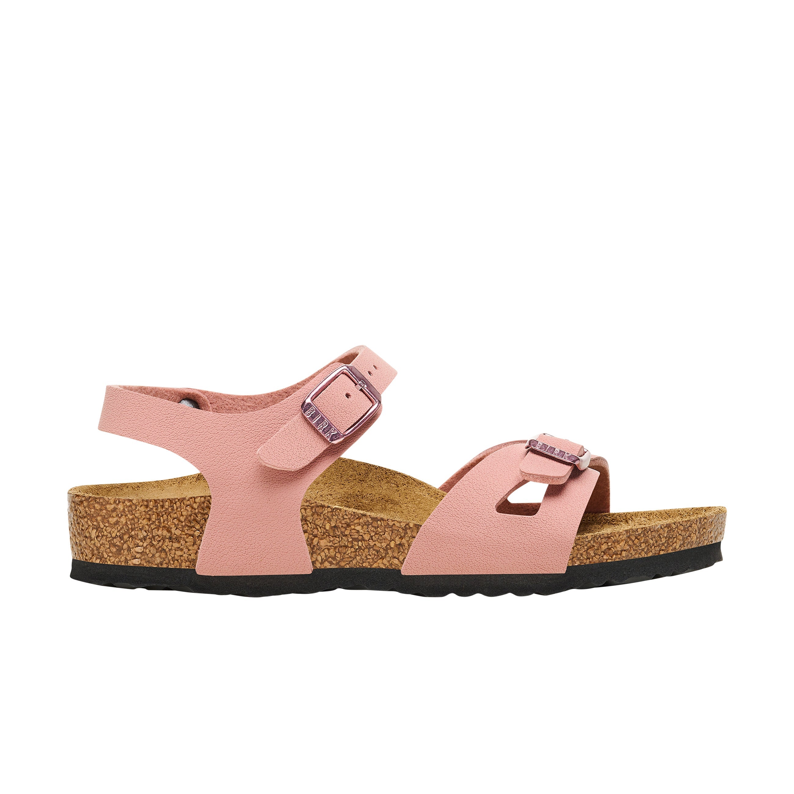 Birkenstock Rio Kids BirkiBuc Pink Clay side view