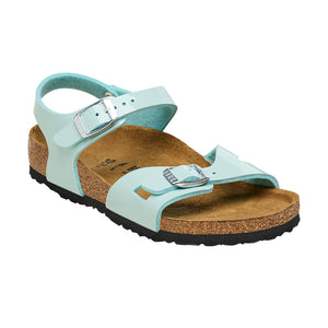 Birkenstock Rio Kids Birko-Flor Patent Patent Surf Green