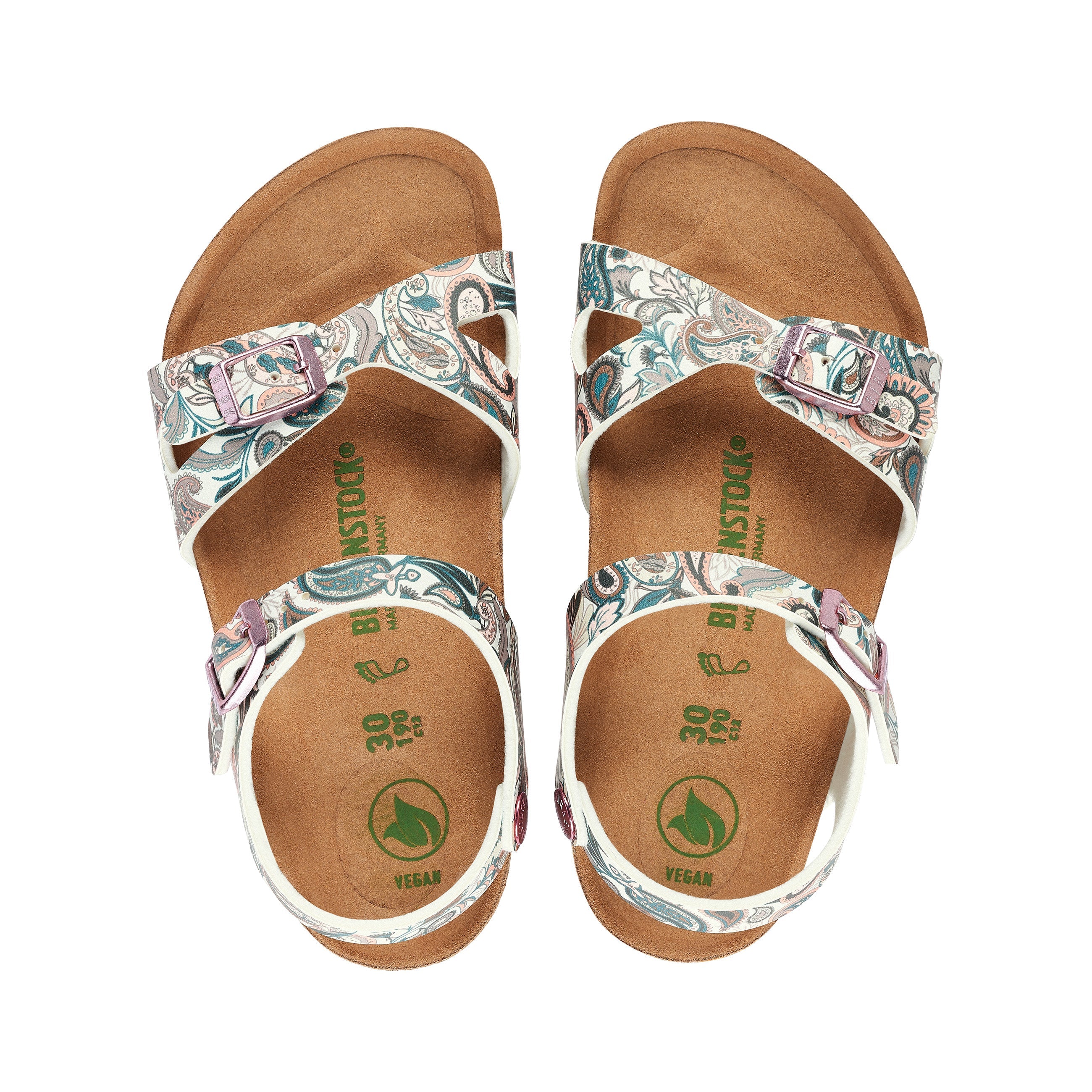 Birkenstock Rio Kids Vegan Paisley Light Rose Birko-Flor top view