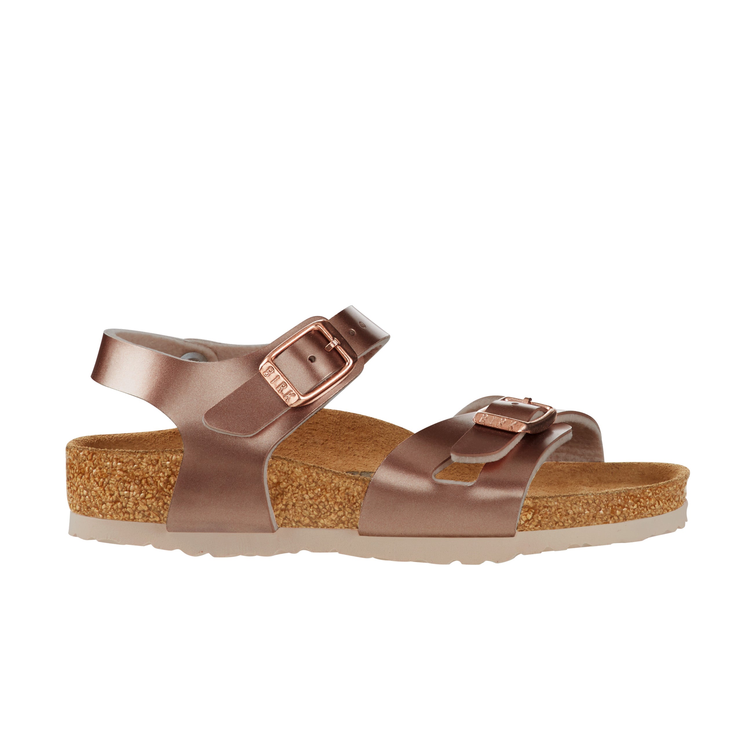 Birkenstock Rio Kids Electric Metallic Copper Birko-Flor side view