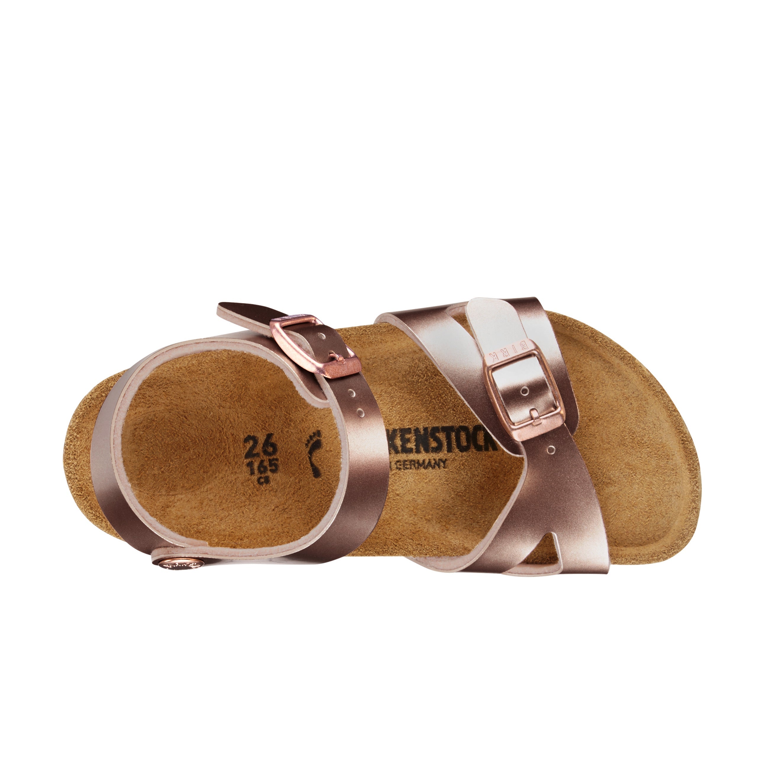 Birkenstock Rio Kids Electric Metallic Copper Birko-Flor top view