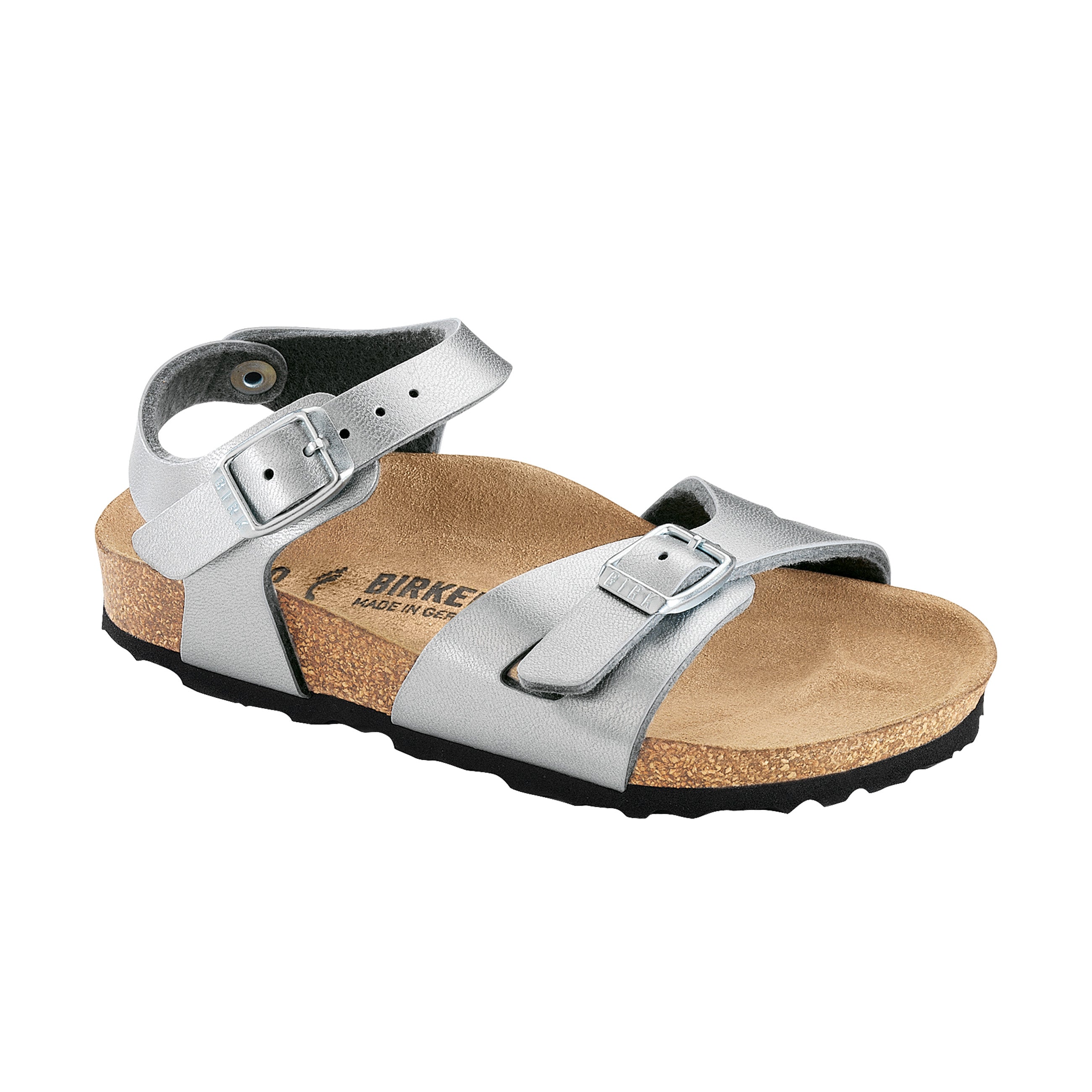 Birkenstock Rio Kids Metallic Silver Birko-Flor